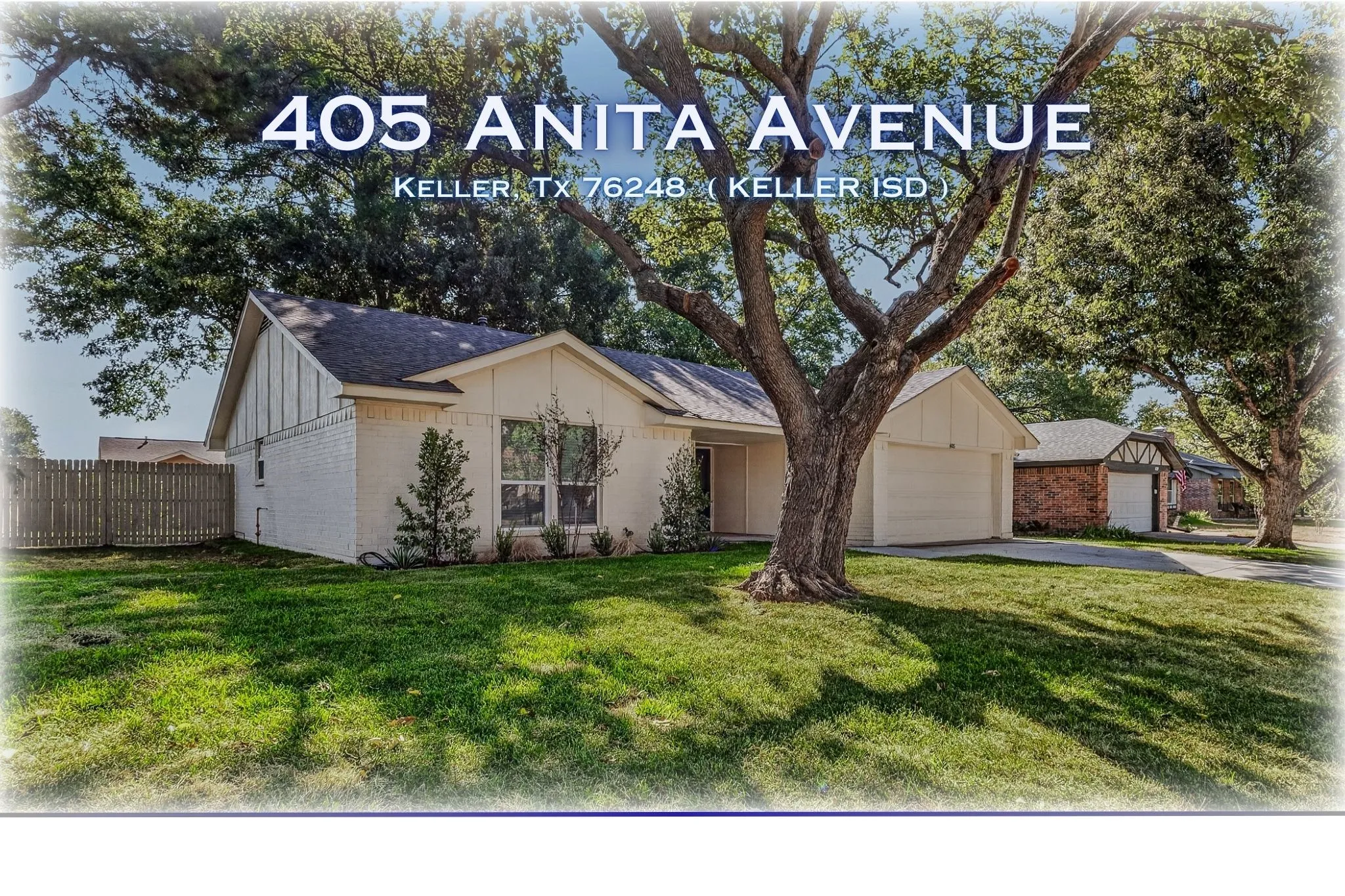 Single Family Residence For Sale in Tarrant County , 405 Anita Avenue, Keller, Texas 76248, 3 Bedroom, 2 Bathroom, 2 Garage spaces, 1,392 Sqft, built in 1978, mls#21389774, Real Estate Agent in Keller, Homes For Sale in Tarrant county, Homes For Sale in Keller, Realtor in Keller Texas, Real Estate Brokerage Independent Realty Texas, Luminita Cordes Realtor