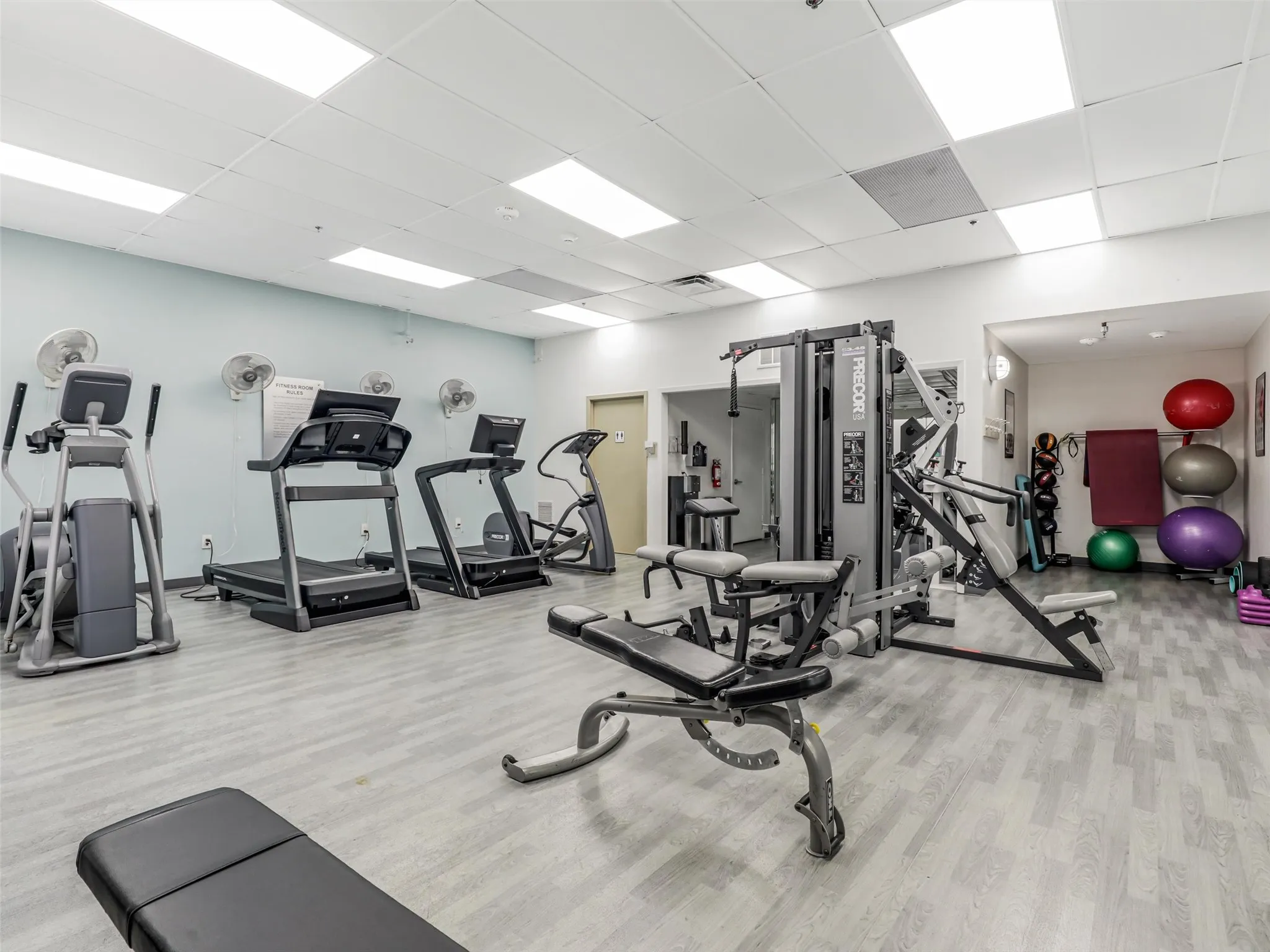 On-site fitness center is included in the many amenities you get at Preston Tower.