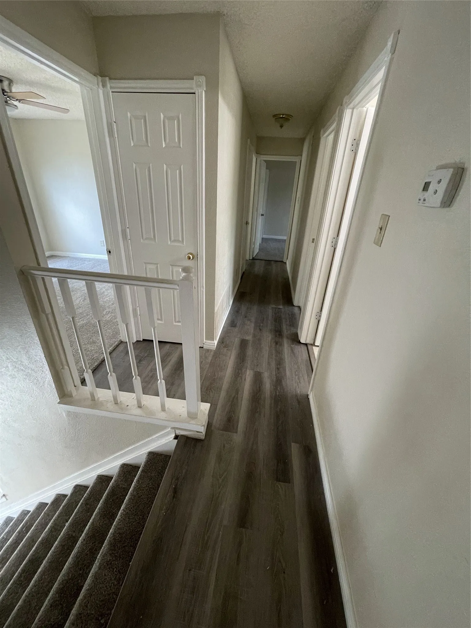 Wood-finish flooring in the hallway