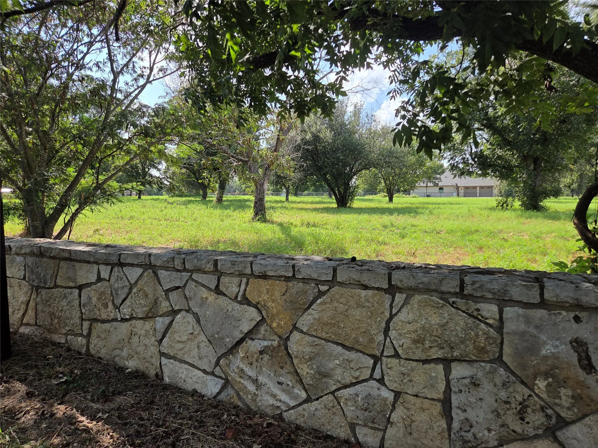 Stone wall on one side