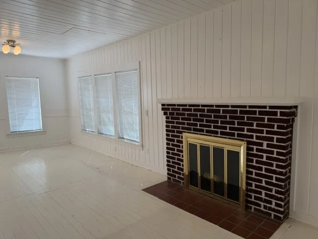 wood burning fireplace