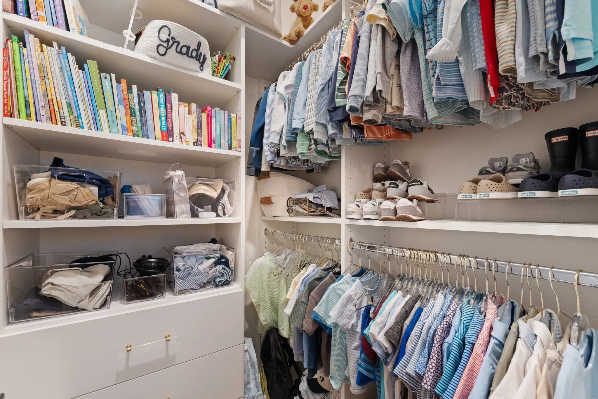 custom closet system in secondary bedroom