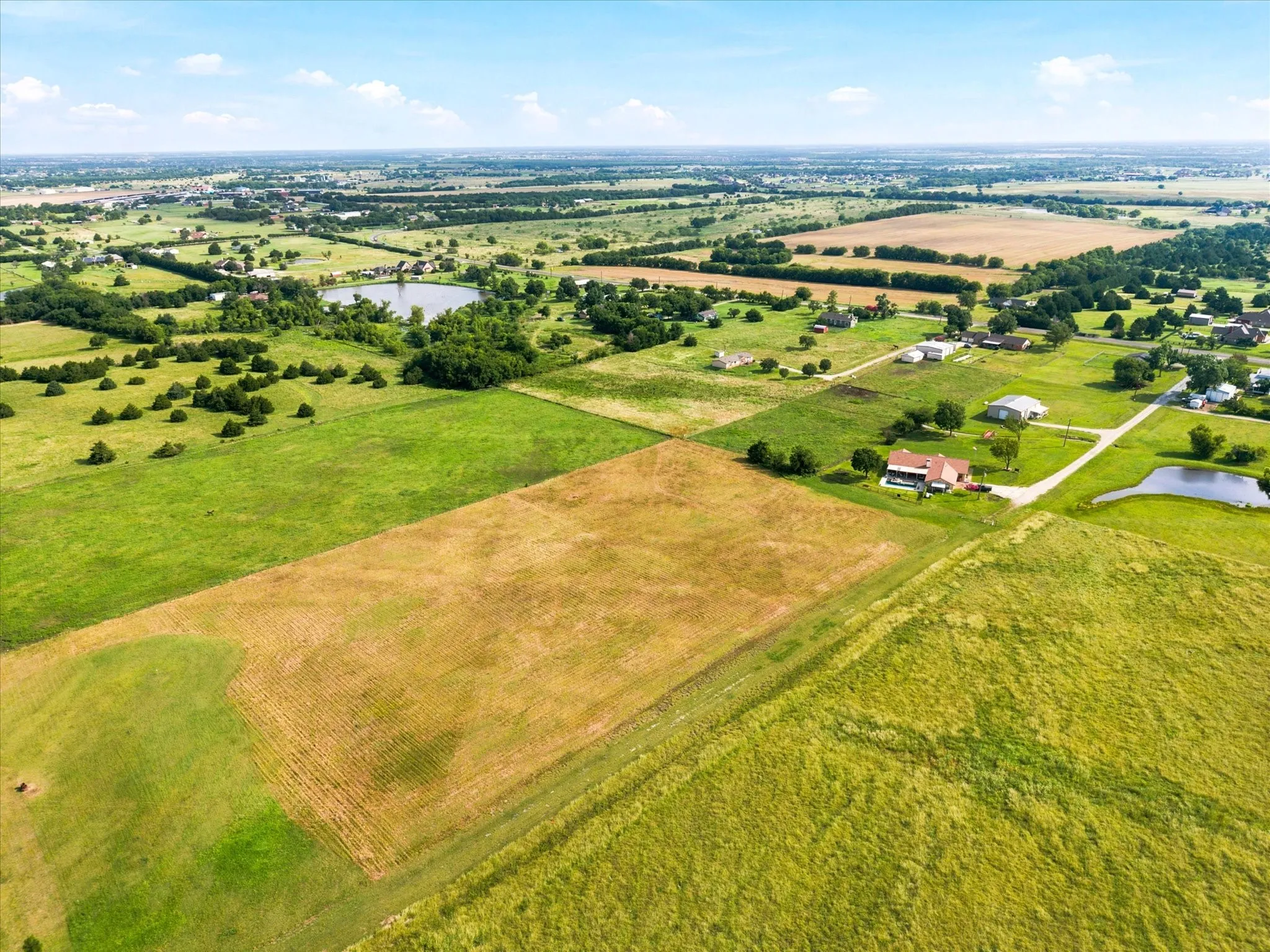 Aerial View of rural homes near FM 548