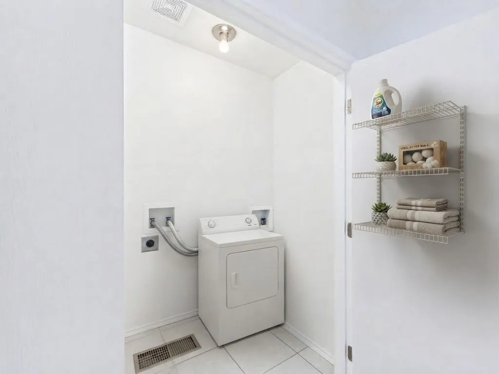 White tile flooring