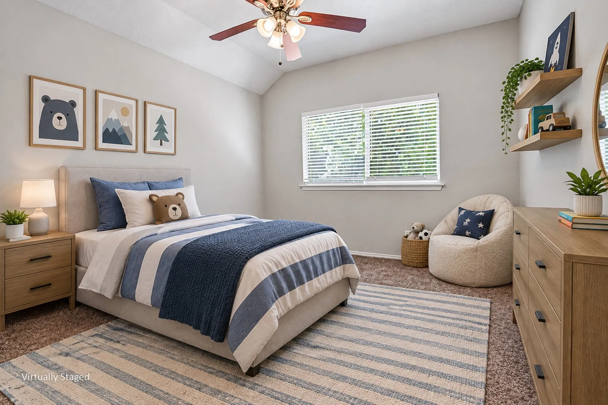 Virtually staged Bedroom #3