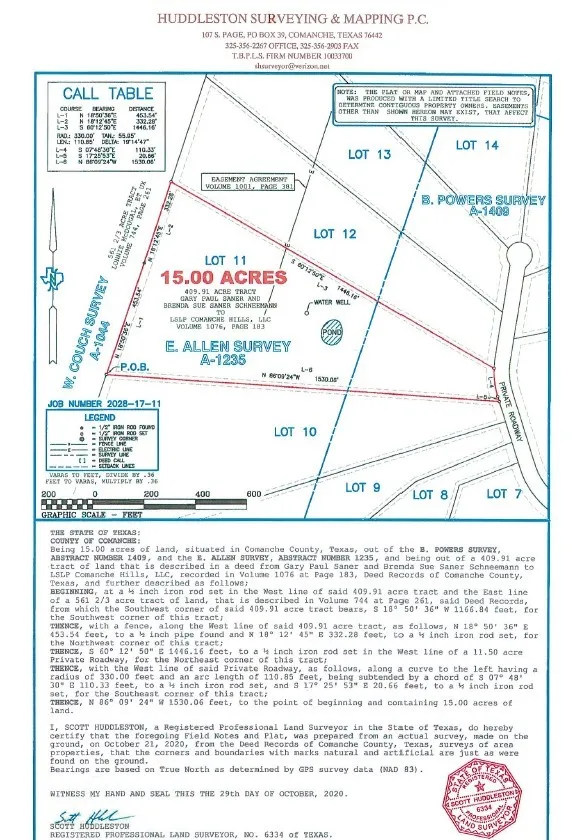 Survey Plat. Illustrating property boundaries, acreage, and relevant legal descriptions for the specified land parcel