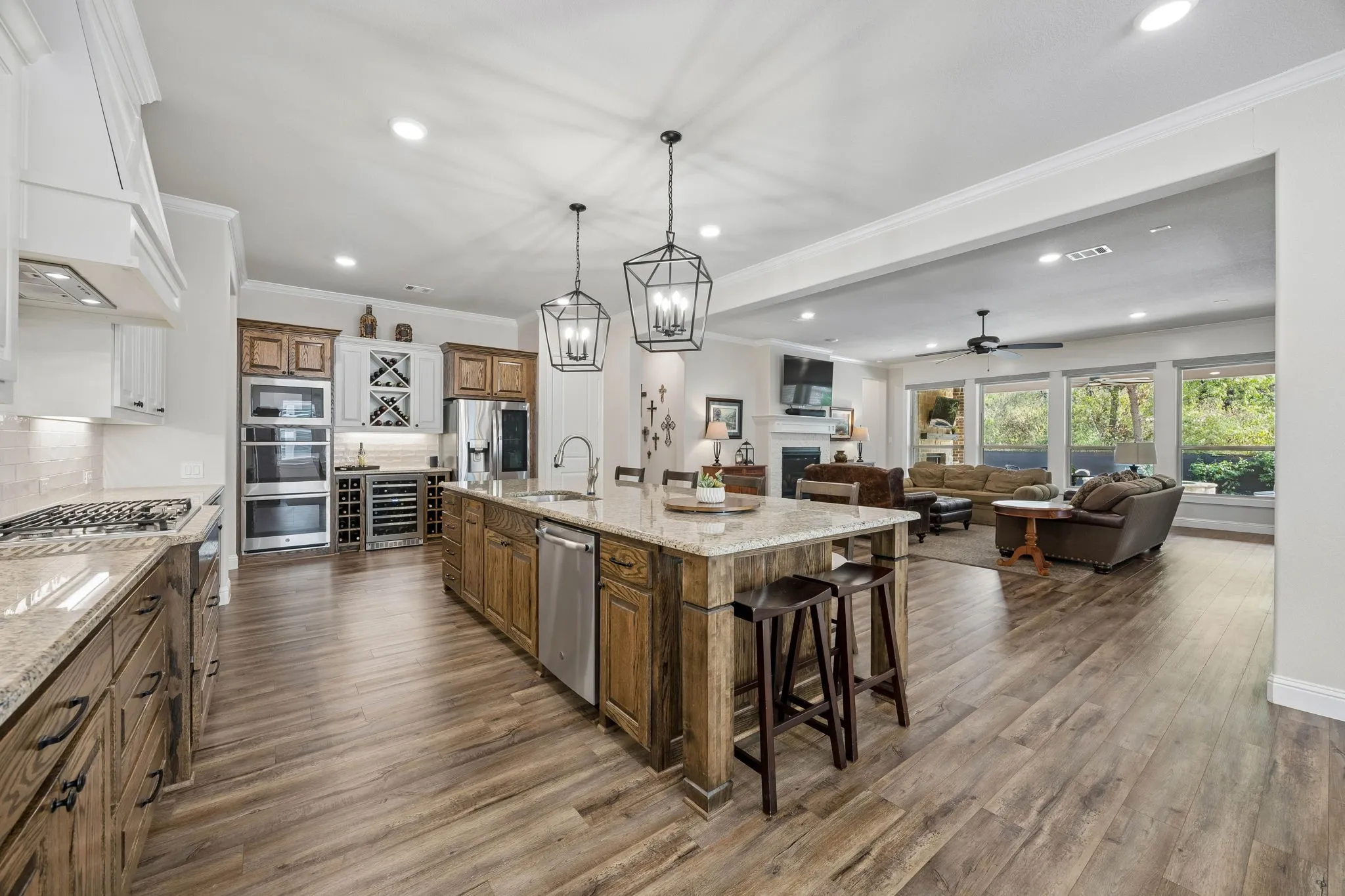 Gorgeous wine racks and wine cooler