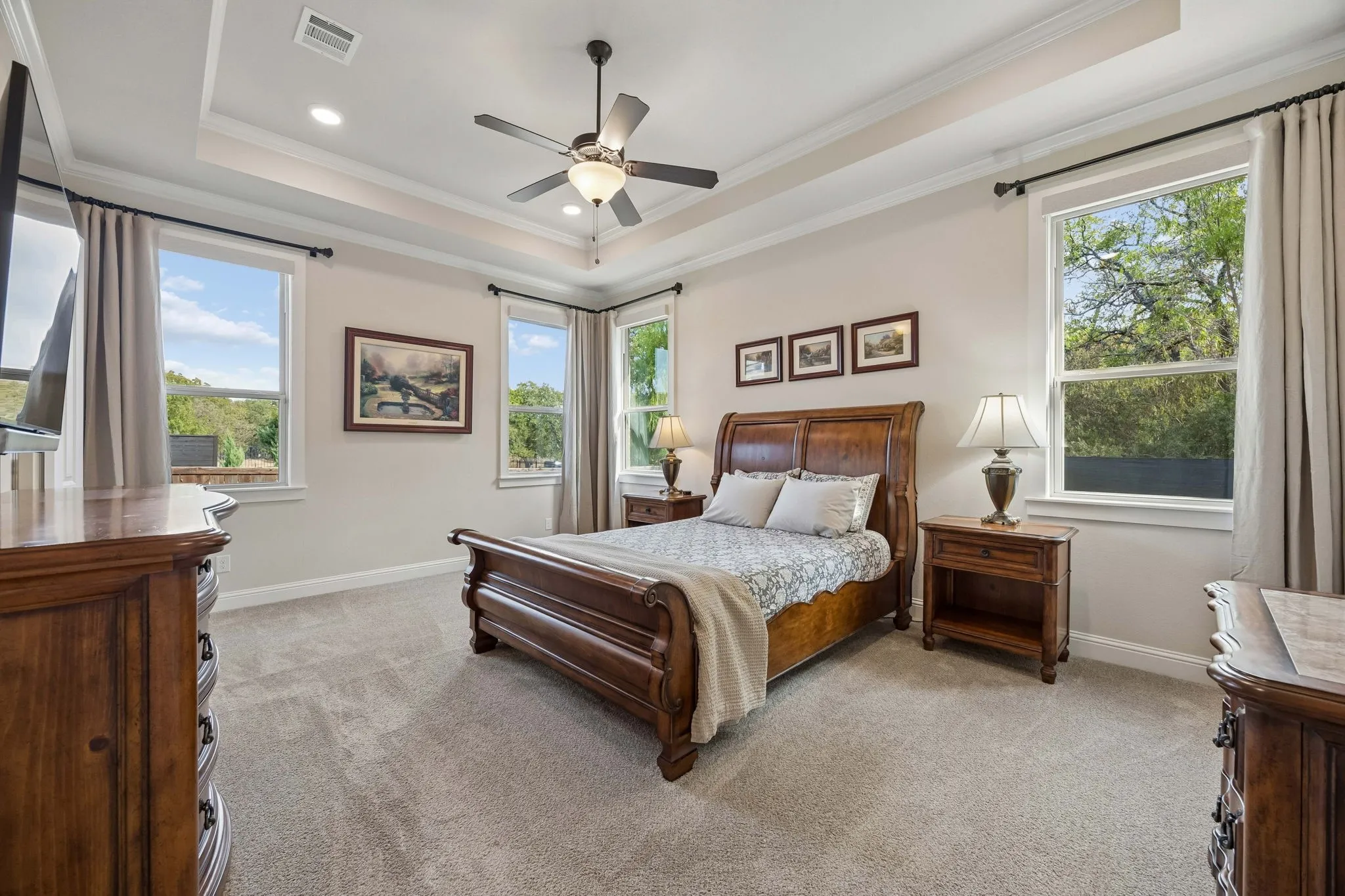 Master suite, lots of windows.
