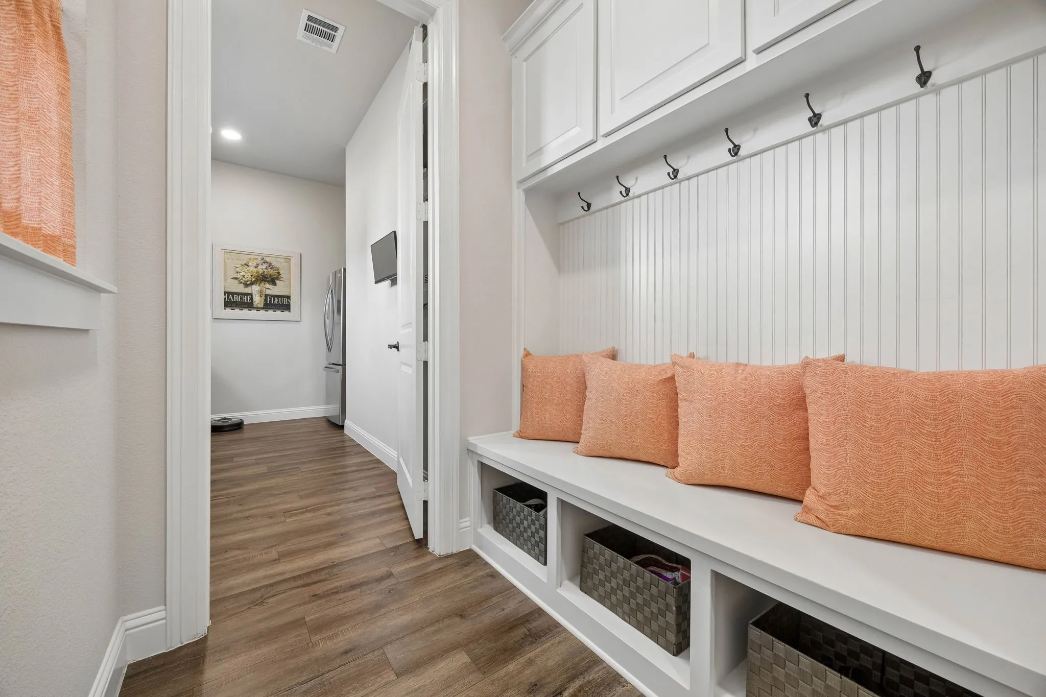 Mud Room at garage entry.