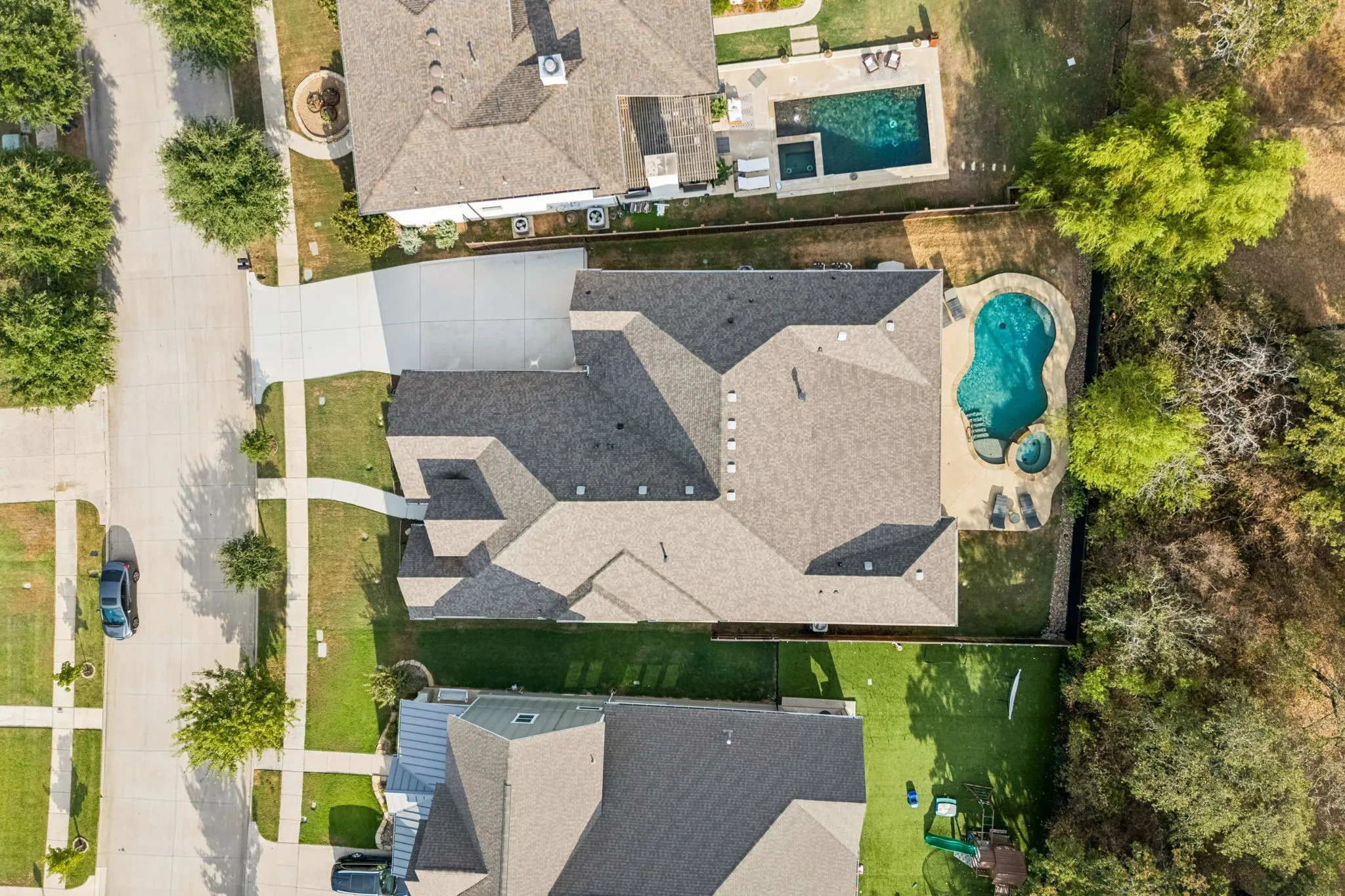 Outer lot, extra long and wide driveway.