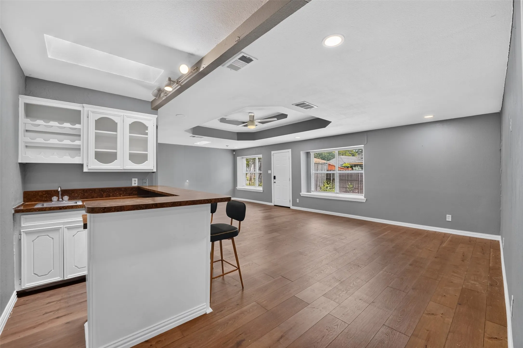3rd Family room has a bar, beverage fridge and wine cabinets