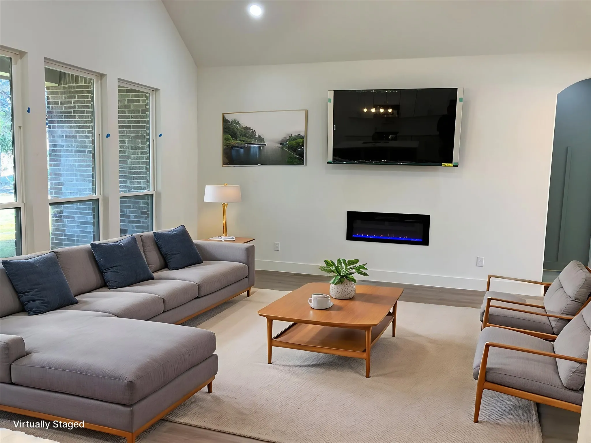 Vaulted ceiling, recessed lighting, wood-finish flooring, large windows, built-in electric​​‌​​​​‌​​‌‌​‌‌​​​‌‌​‌​‌​‌​​​‌​​ fireplace