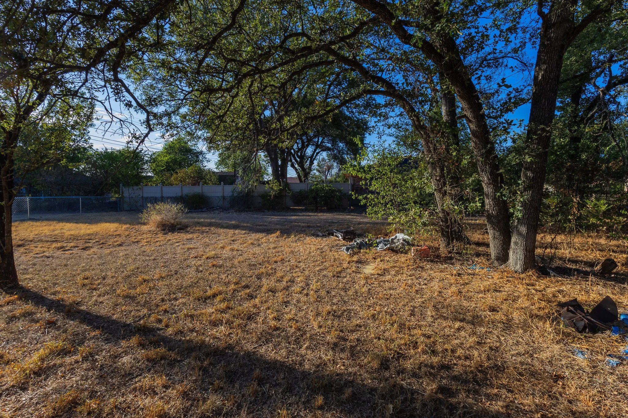 Expansive lot featuring mature trees and a chain-link perimeter​​‌​​​​‌​​‌‌​‌‌​​​‌‌​‌​‌​‌​​​‌​​ fence