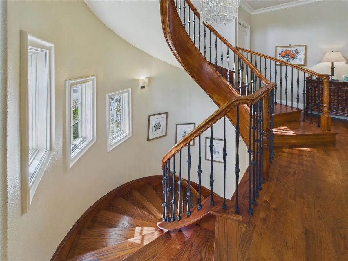 Staircase Flanked by Elevator