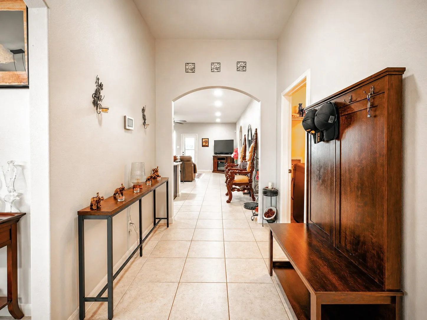 Arched doorway entry to main living areas