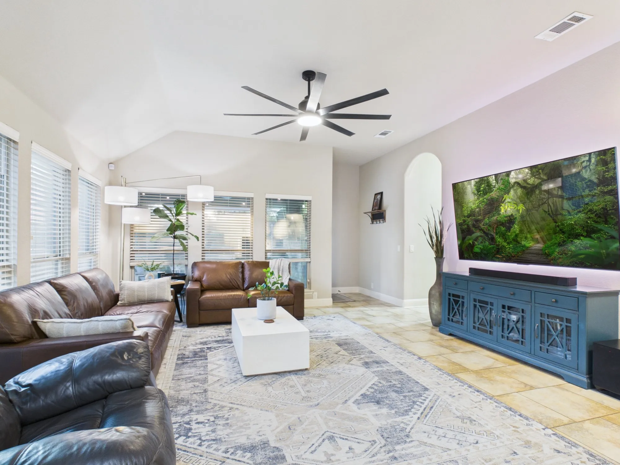 Roomy for big couches & chairs
