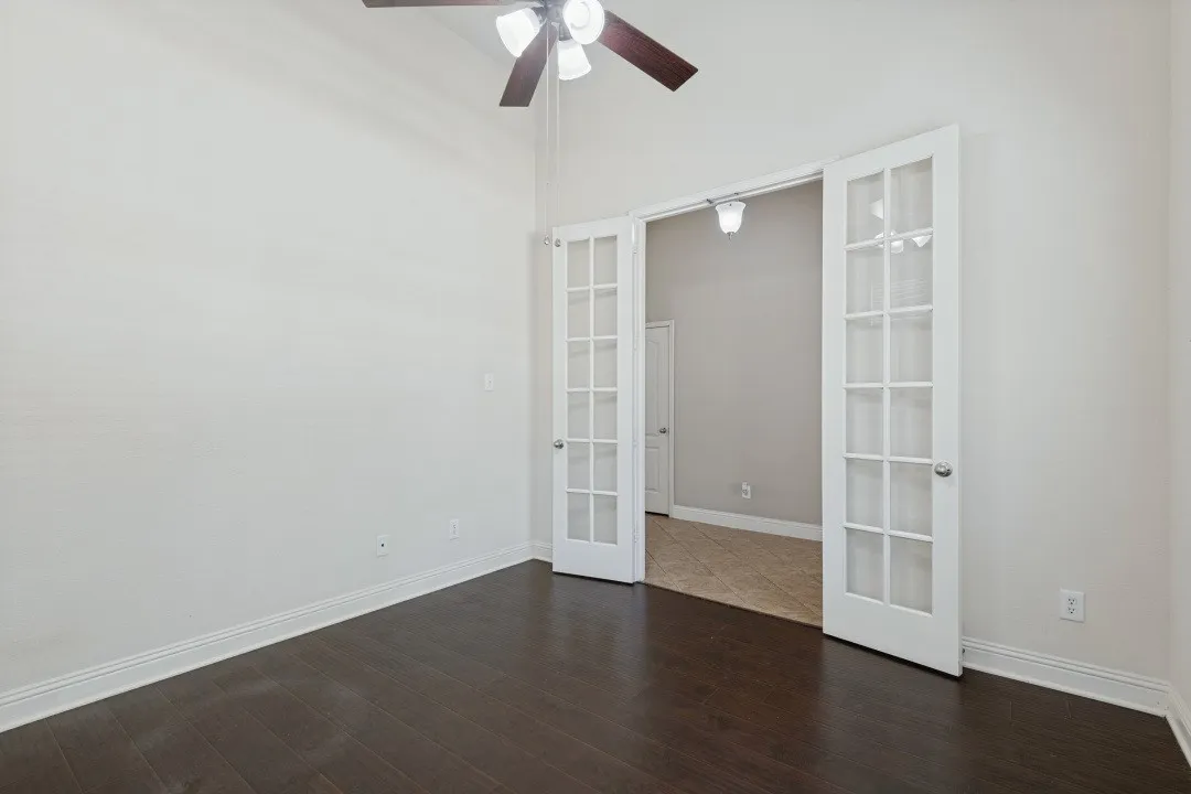 Huge study with French doors facing the street