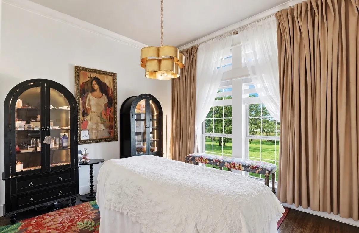 Office with french doors can also be used as a bedroom