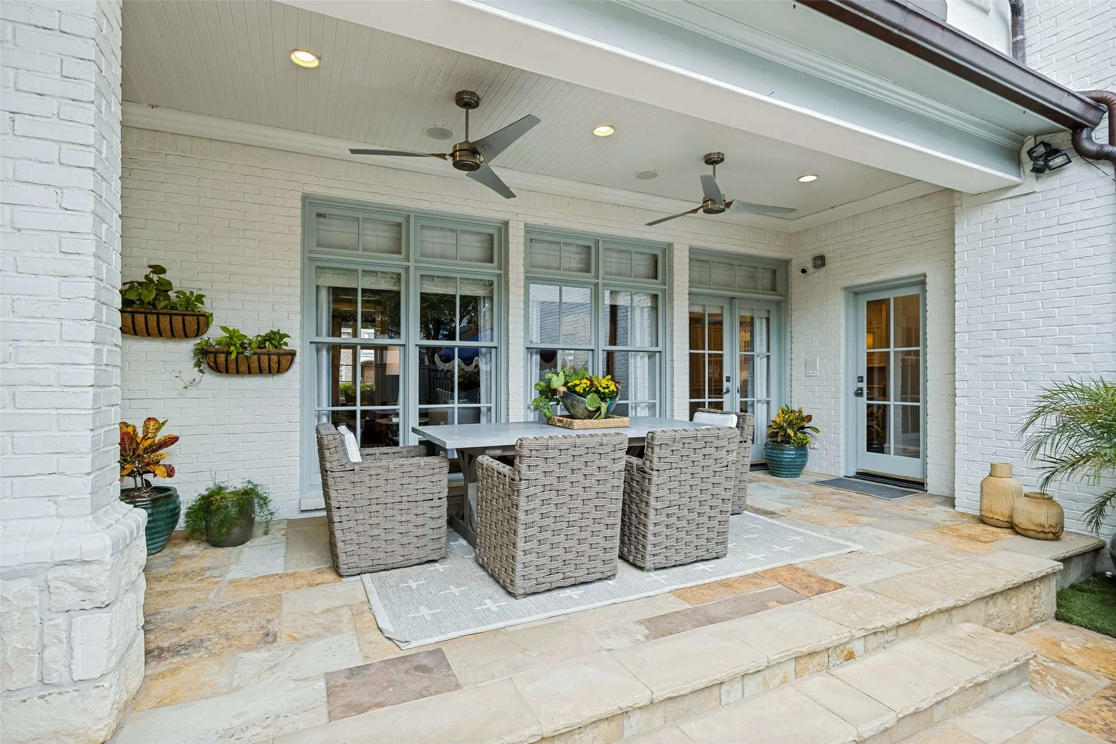 Covered patio dining