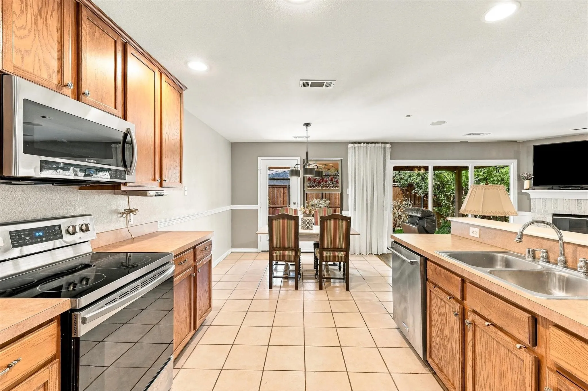 Stainless steel appliances.