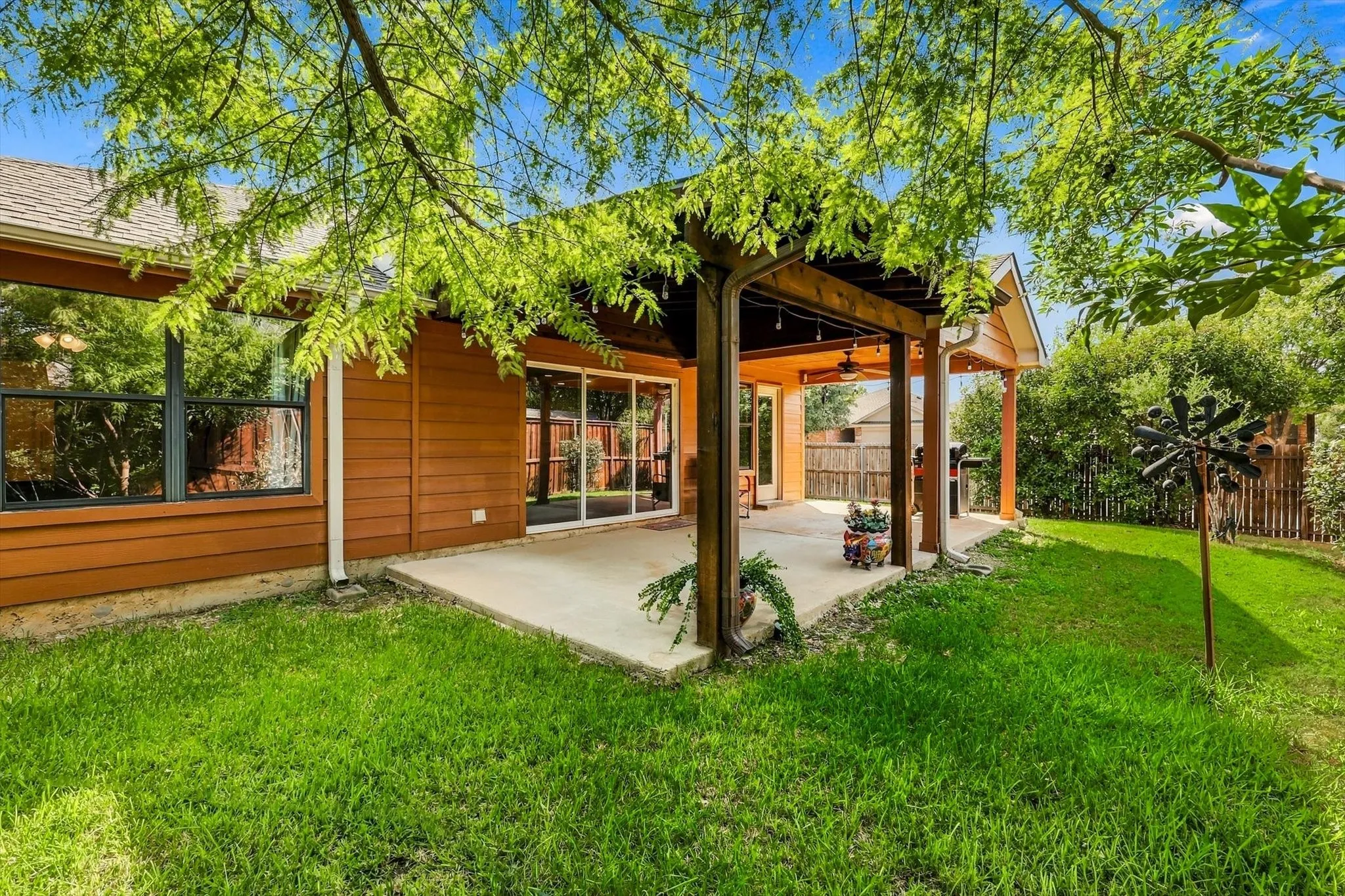 Large covered patio.