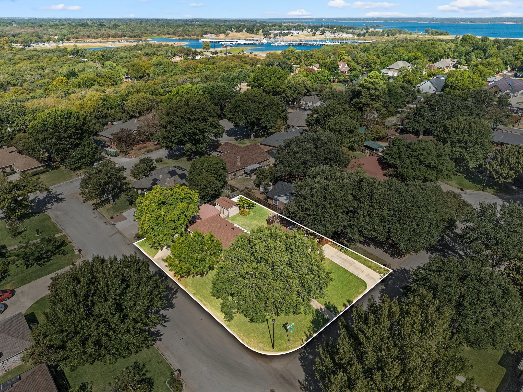 Corner lot with 2 driveways.