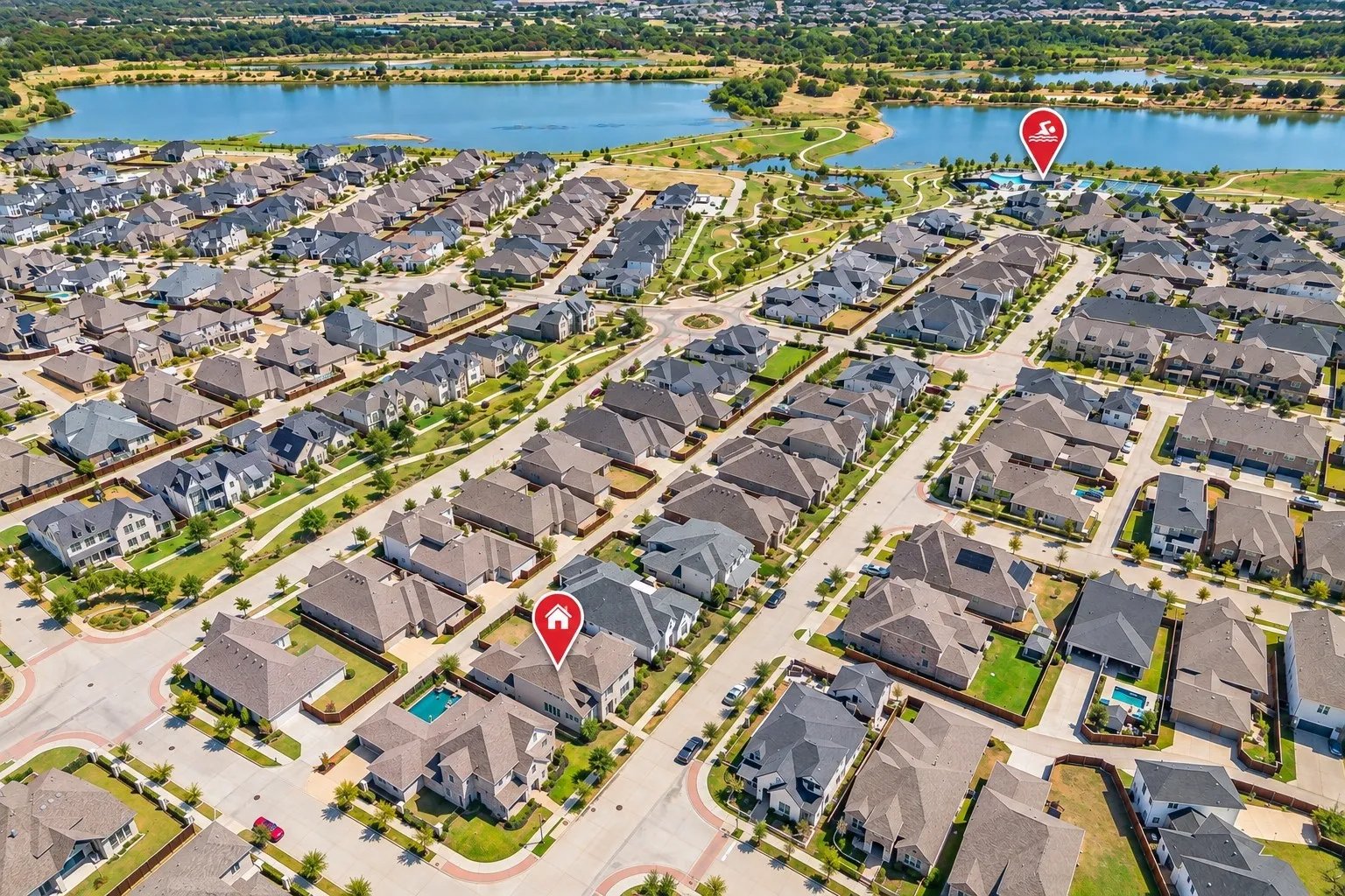 Walking distance from the house to the new Storm Park pool and pickleball court