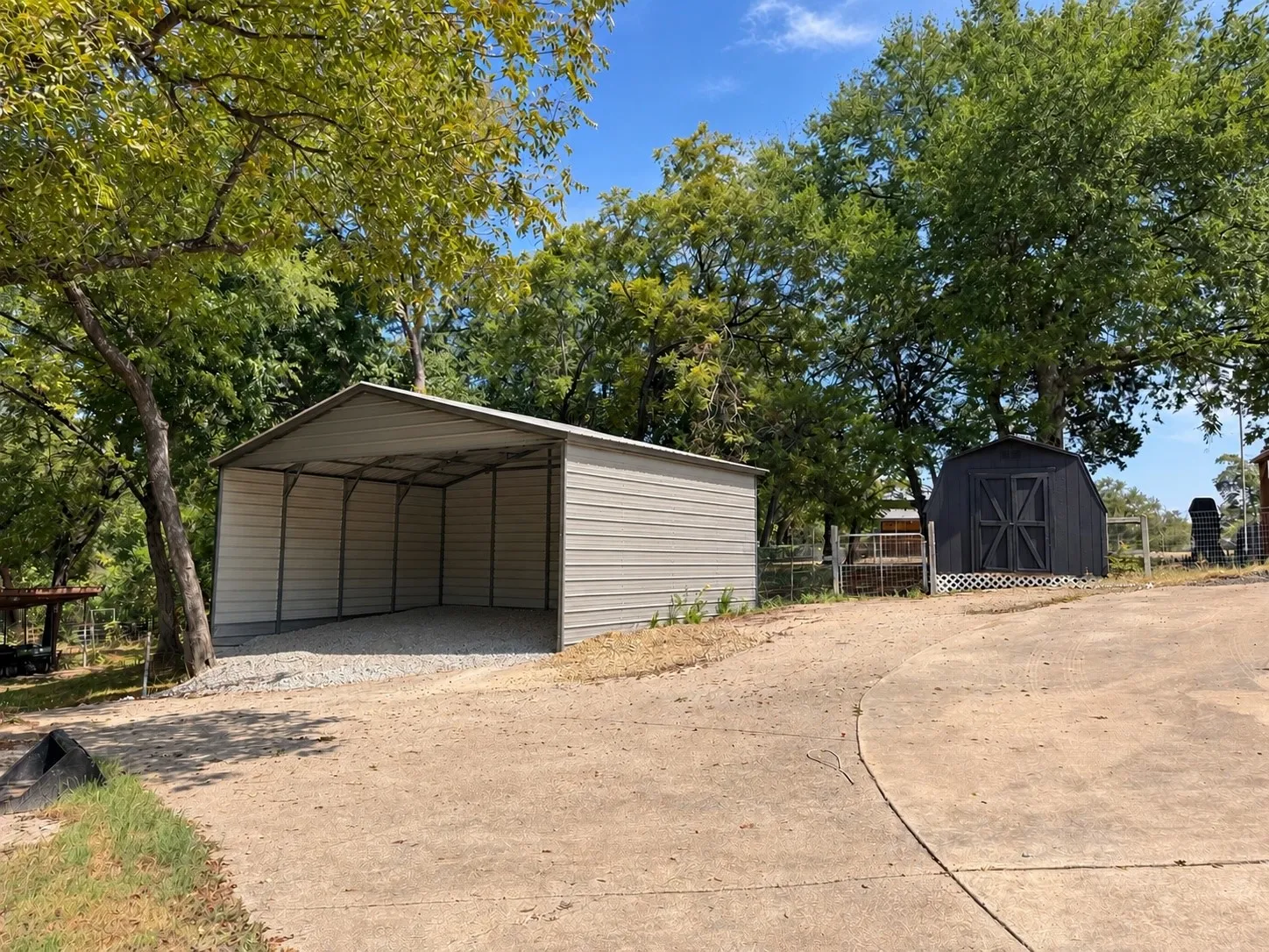 30x20x10 metal carport with gravel base