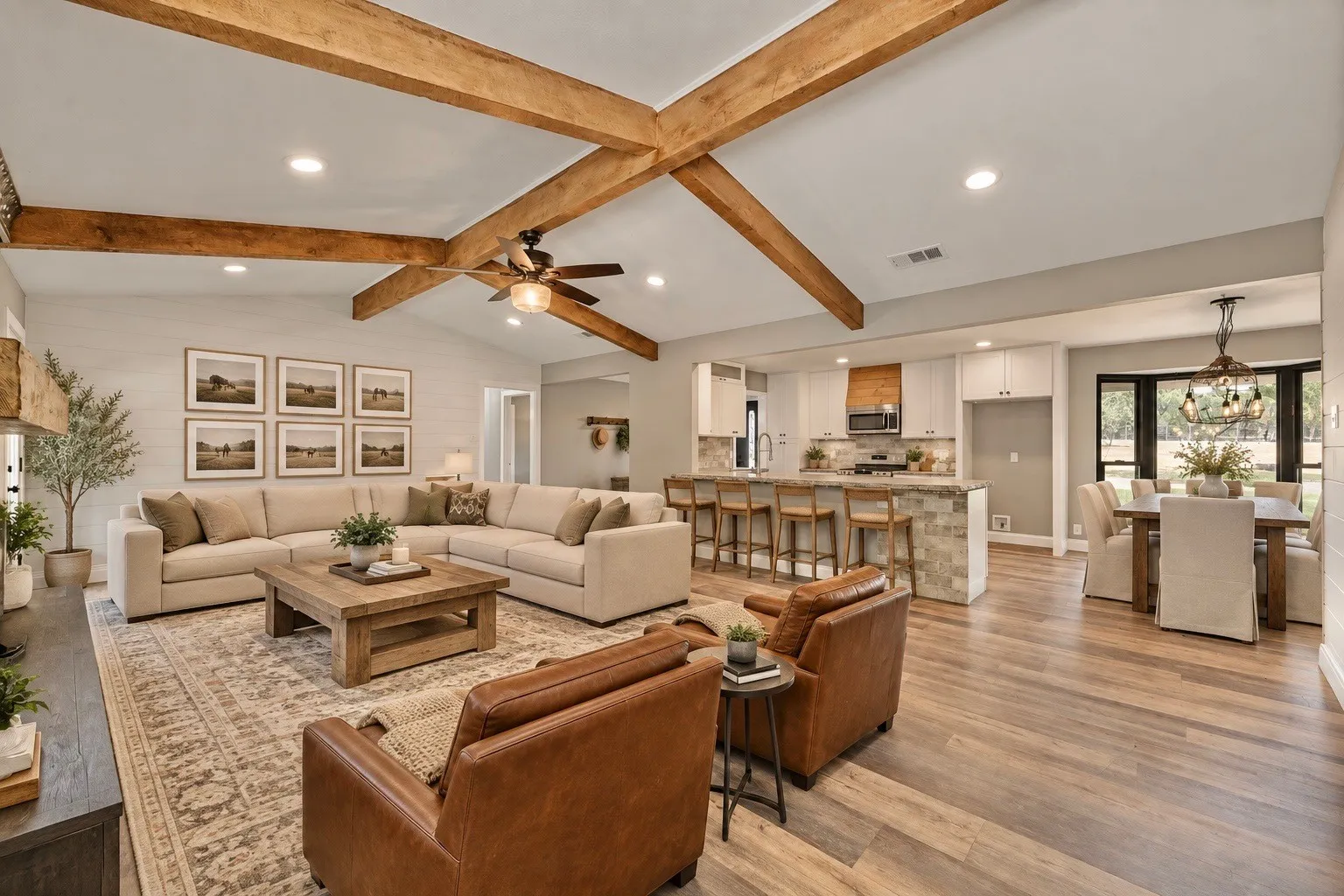 This home offers an open-concept floor plan, seamlessly connecting the kitchen, dining, and living areas, perfect for entertaining, spending time with family, or keeping an eye on the kids while you cook!Virtually Staged.