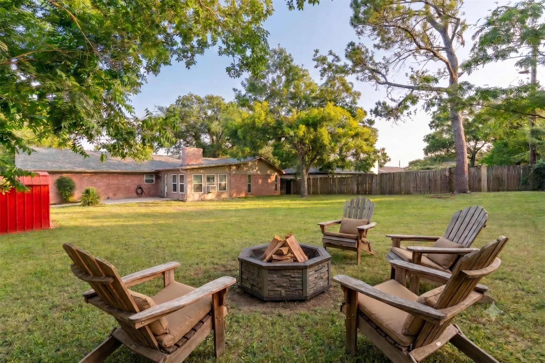 Large .28 acre lot. Virtually staged firepit