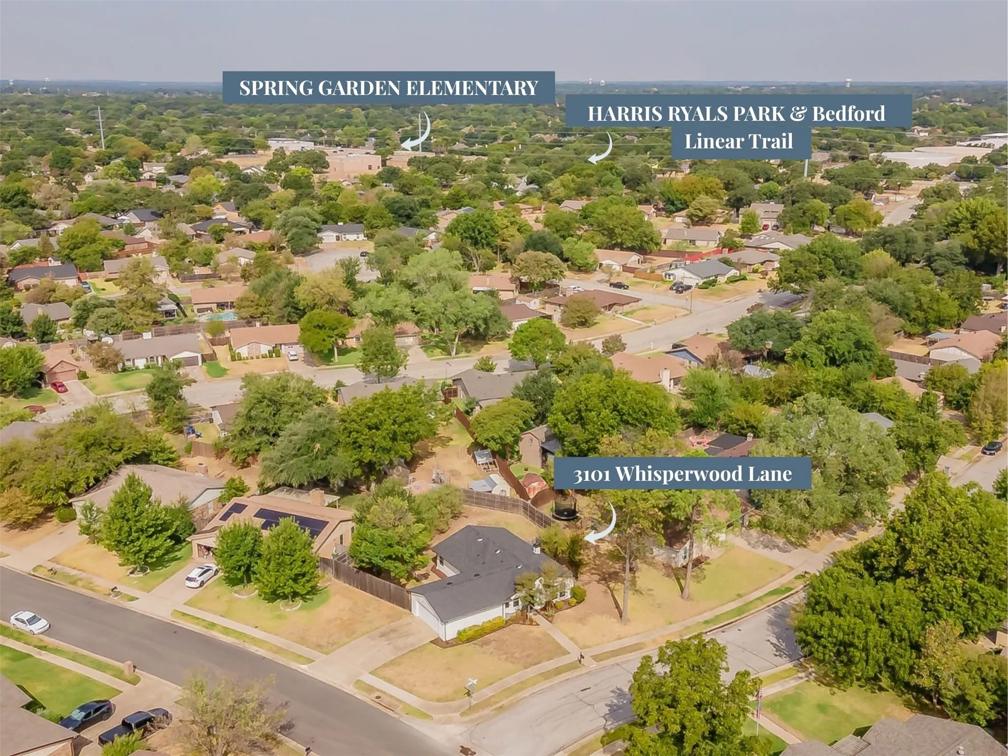 Single Family Residence For Sale in Tarrant County , 3101 Whisperwood Lane, Bedford, Texas 76021, 3 Bedroom, 2 Bathroom, 2 Garage spaces, 1,323 Sqft, built in 1979, mls#21392875, Real Estate Agent in Bedford, Homes For Sale in Tarrant county, Homes For Sale in Bedford, Realtor in Bedford Texas, Real Estate Brokerage Independent Realty Texas, Luminita Cordes Realtor
