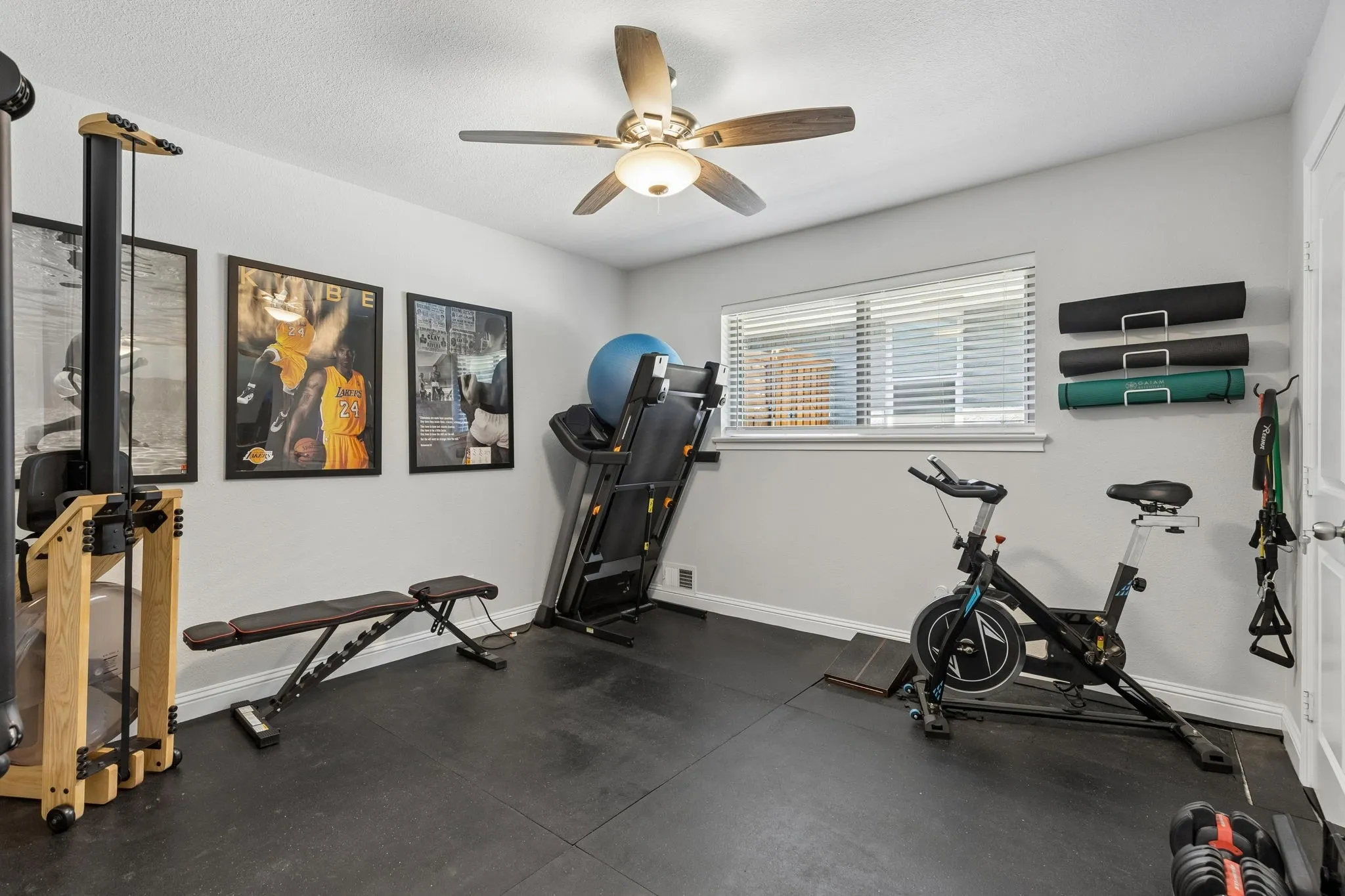 Bedroom 3 currently used as a gym.  Flooring will be replaced before closing with carpet to match the other bedrooms.