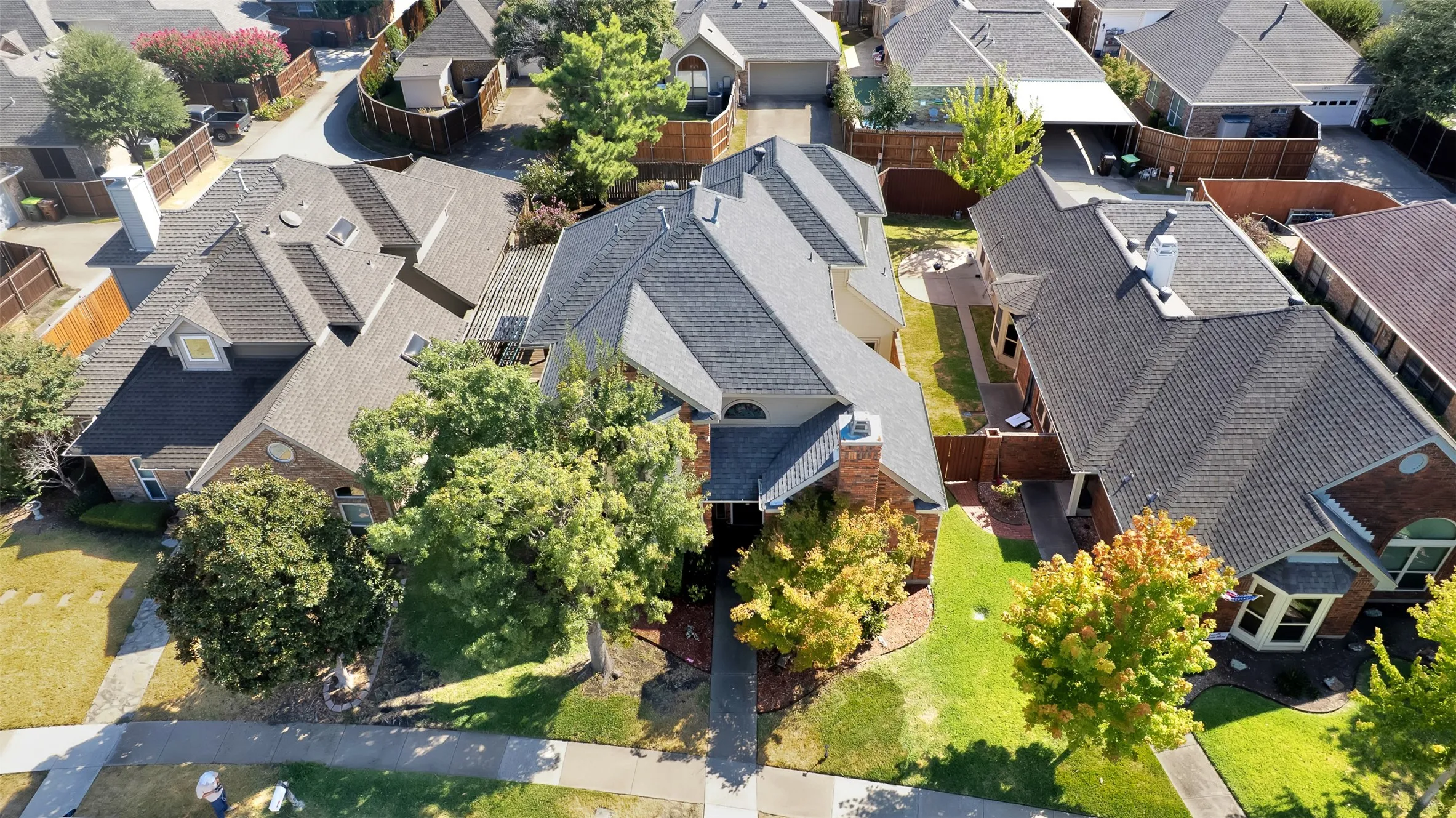 Brick exterior with multiple gabled rooflines