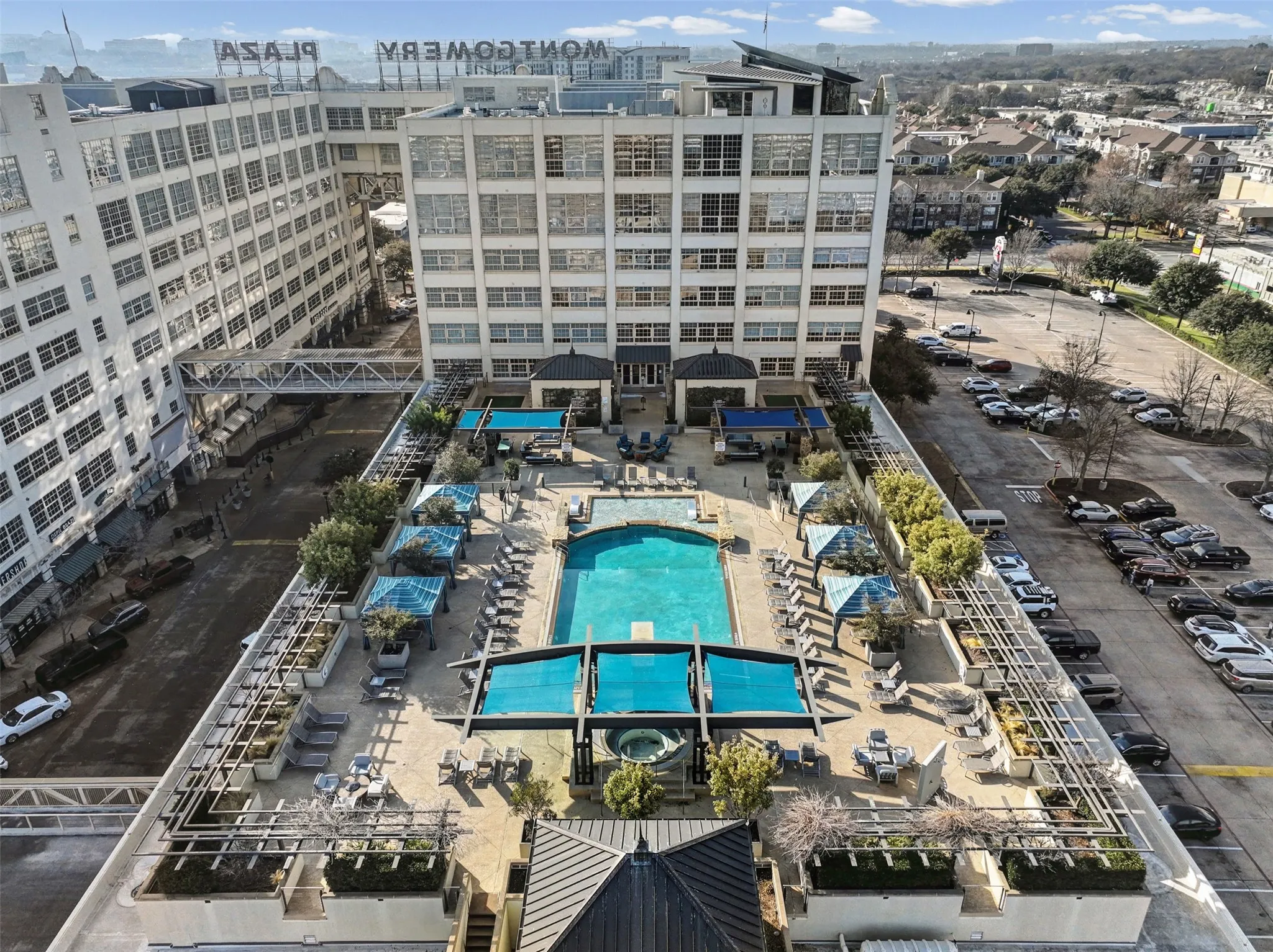 Bird's eye view of a pool