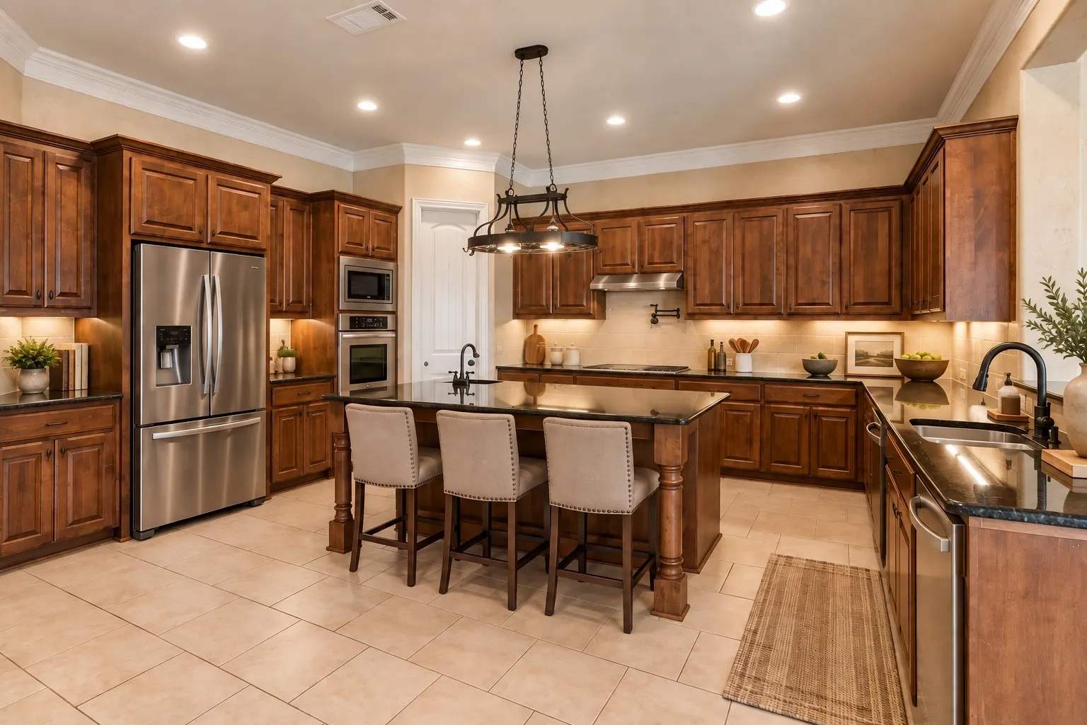 Island Kitchen—Virtually staged
