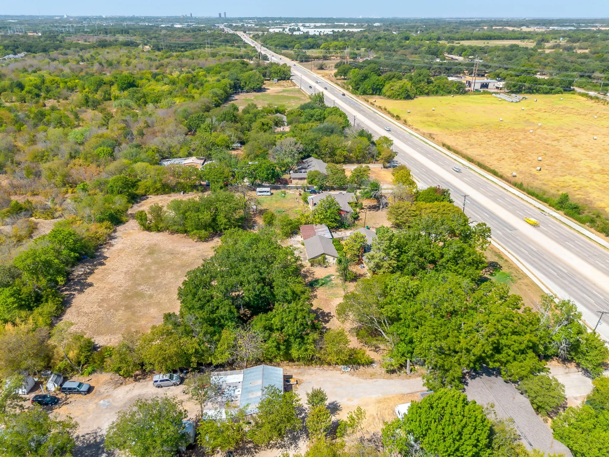 University Drive, view looking west toward Denton.