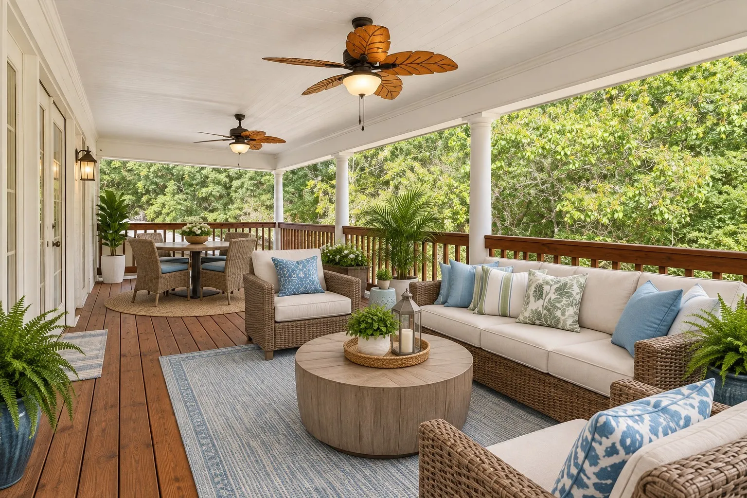 Sweeping Balcony with Dual Fans-Virtually Staged