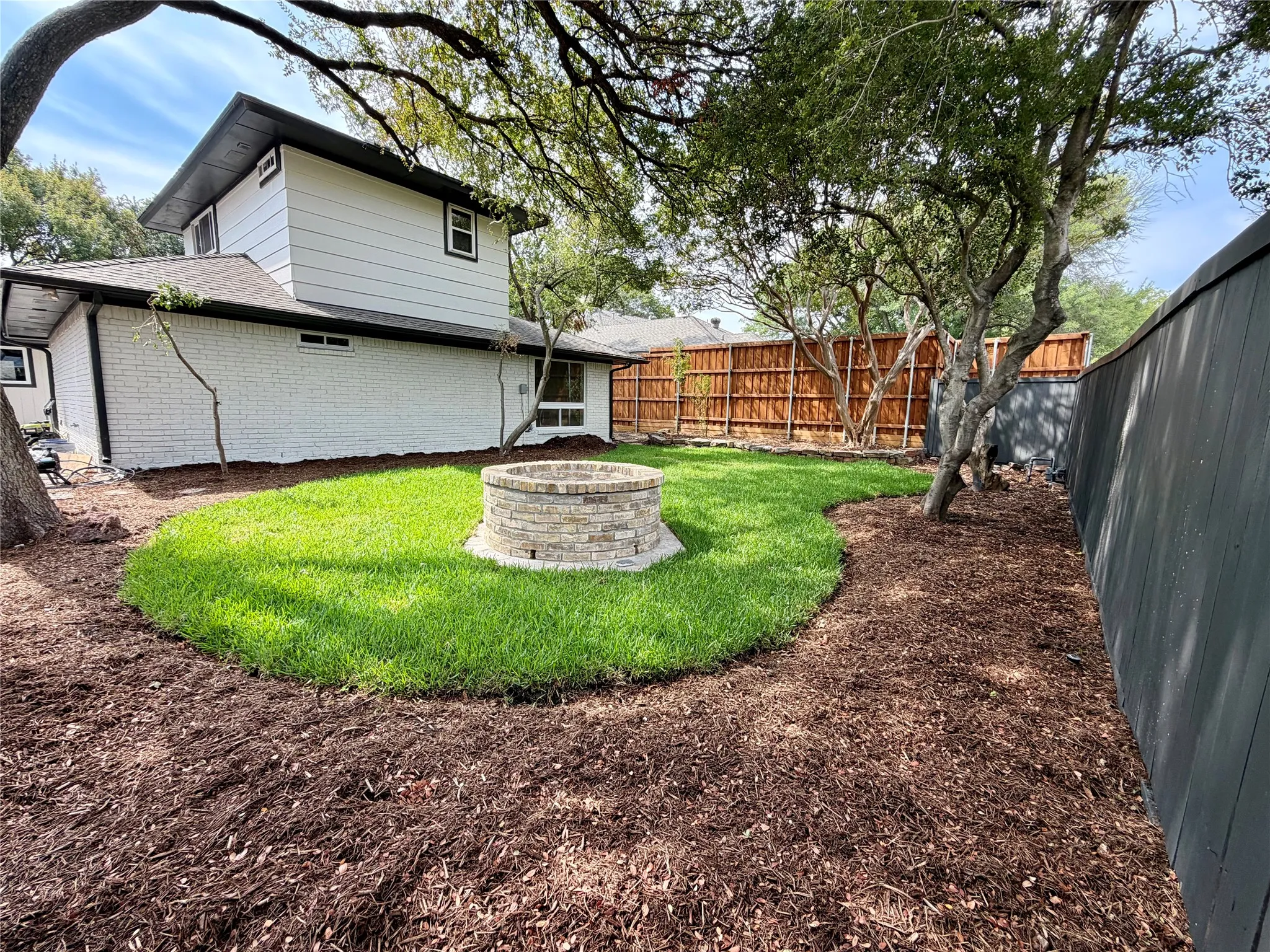 Backyard and Fire Pit