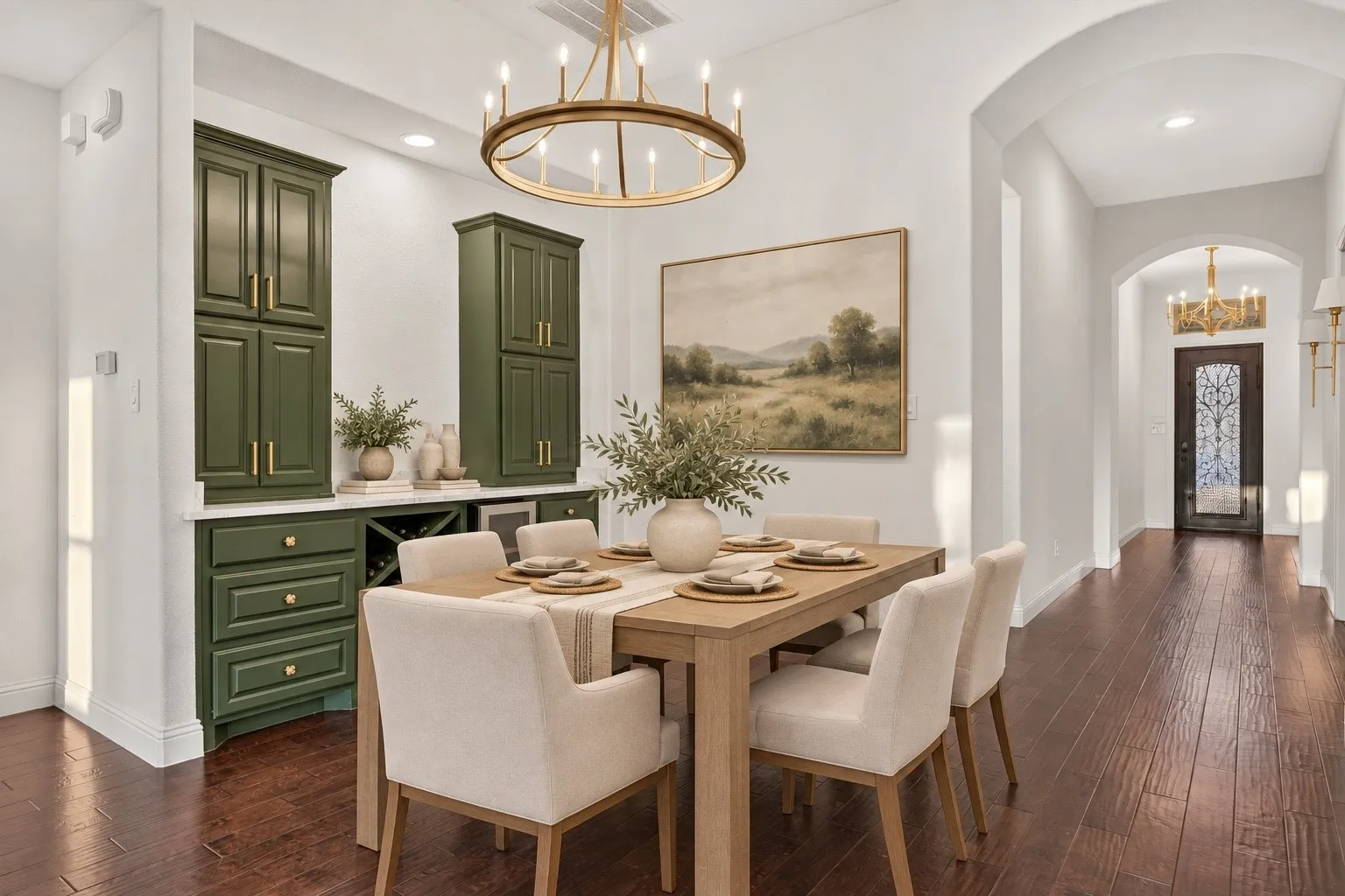 Hardwood flooring extends throughout
