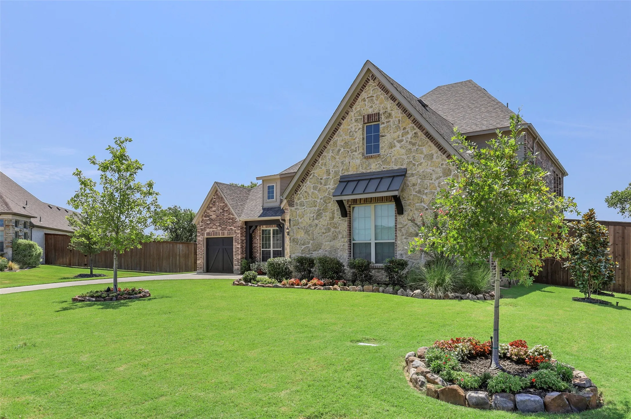 Large, on third acre yard.