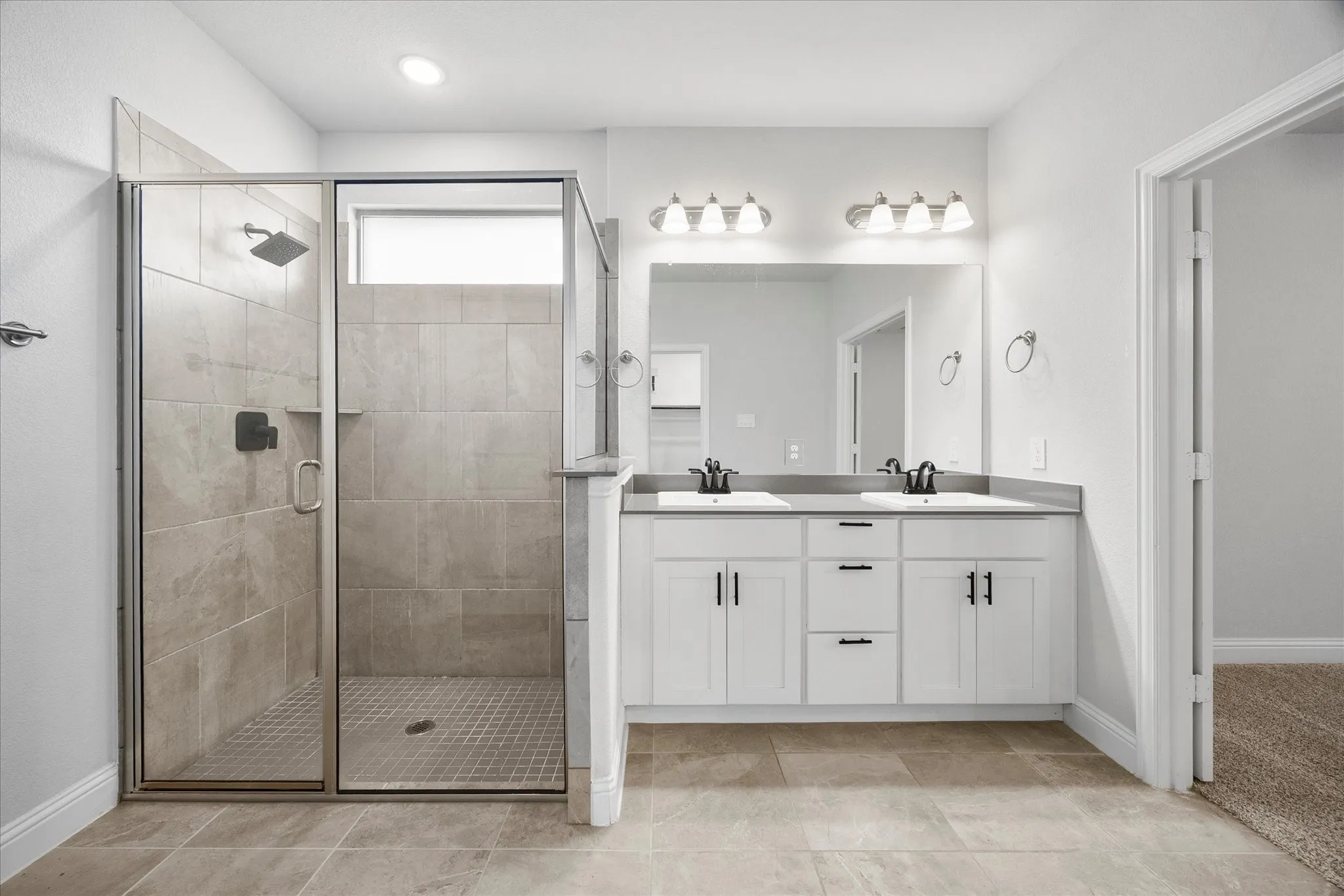 Spacious shower is a plus!
