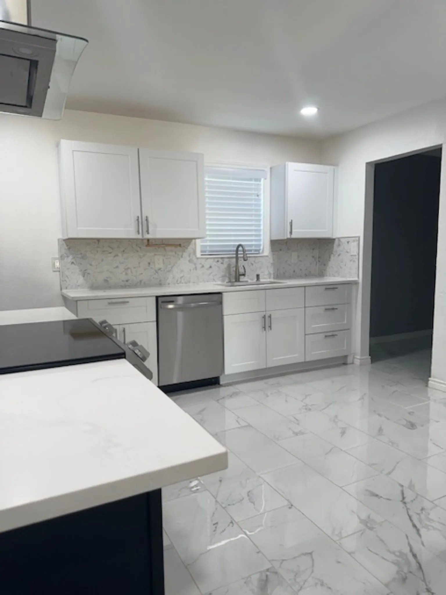Looking into kitchen from living area