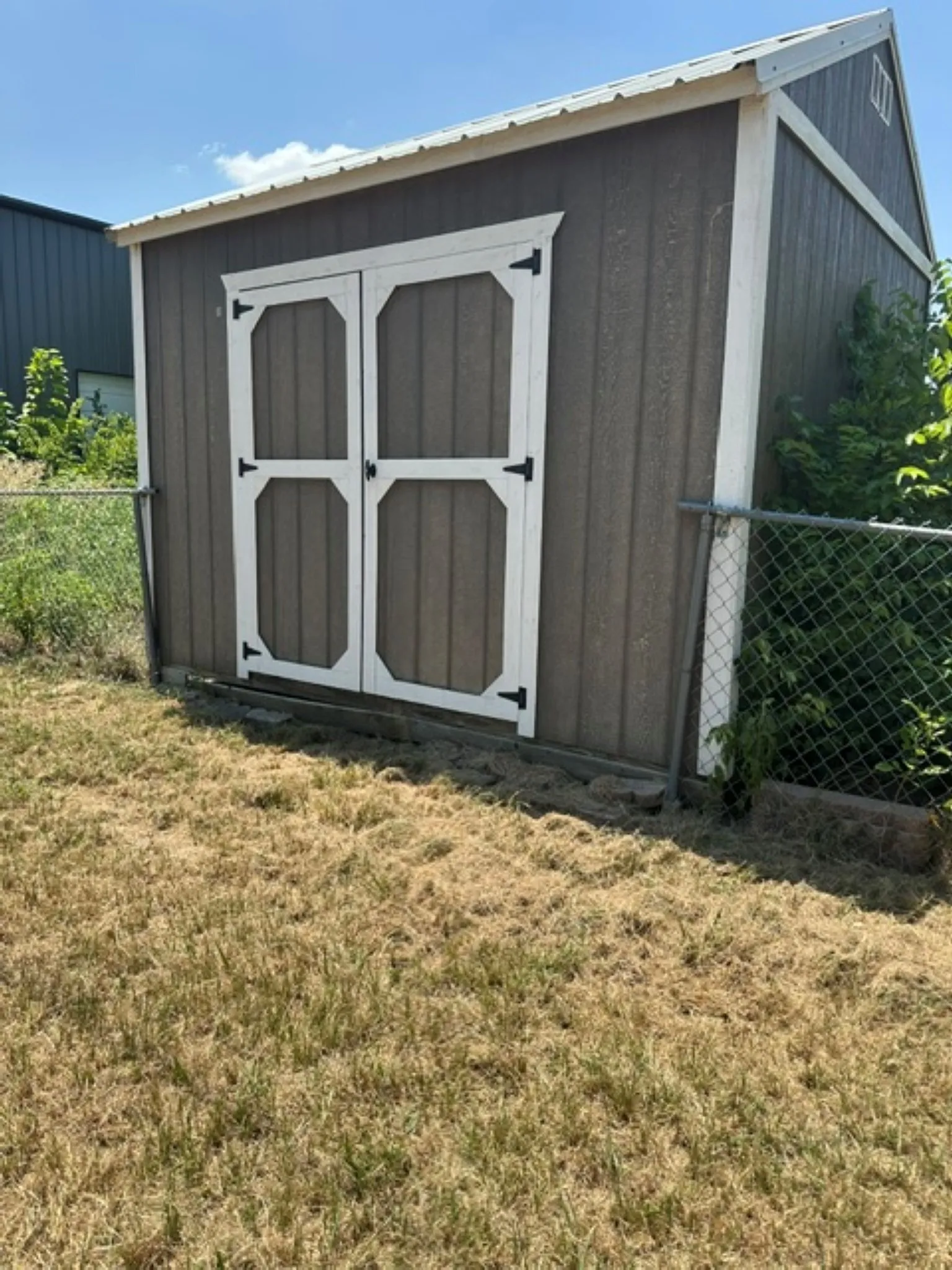 Closeup of storage building