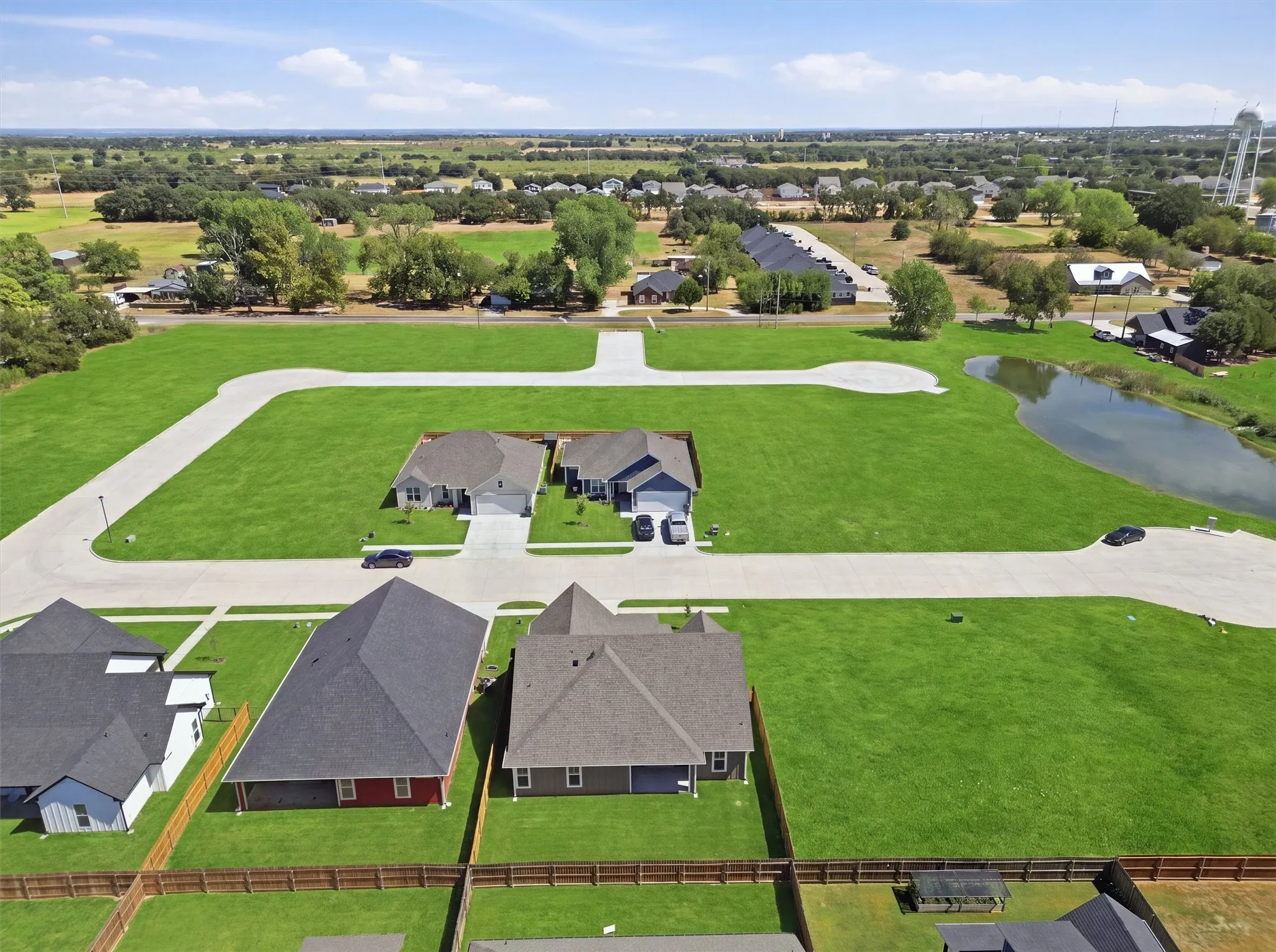 Expansive green spaces within a developing community