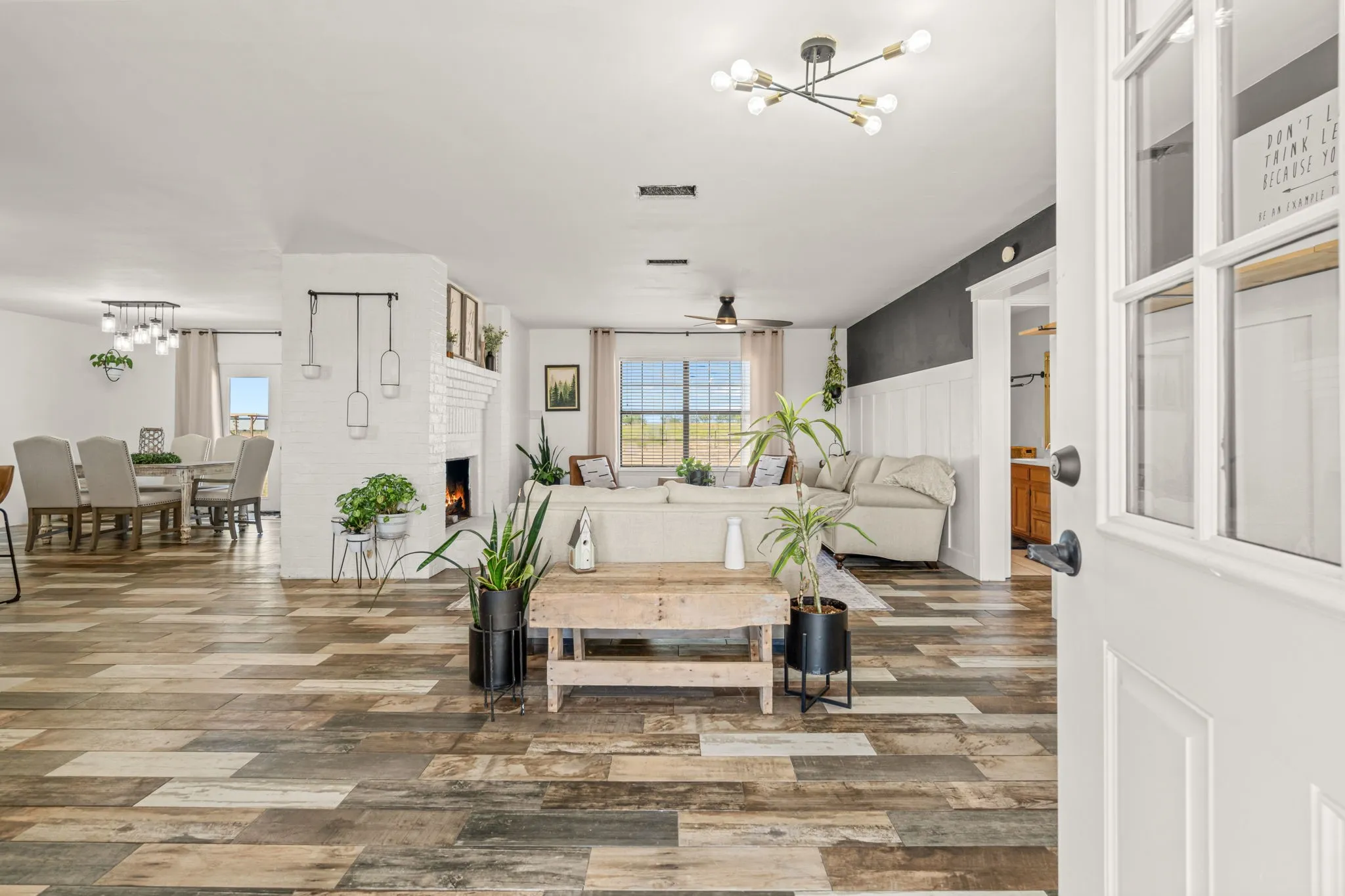 View from front entrance, into inviting living space!