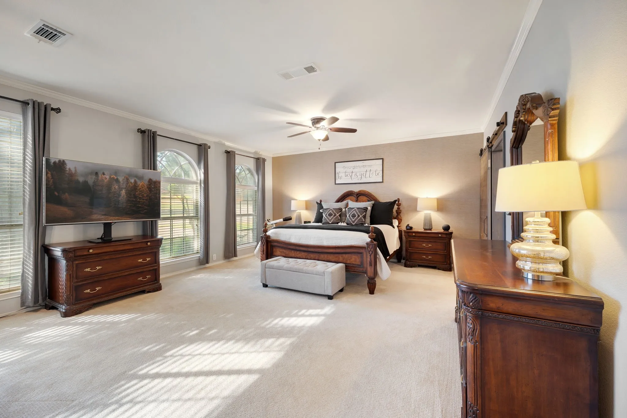 Spacious primary bedroom