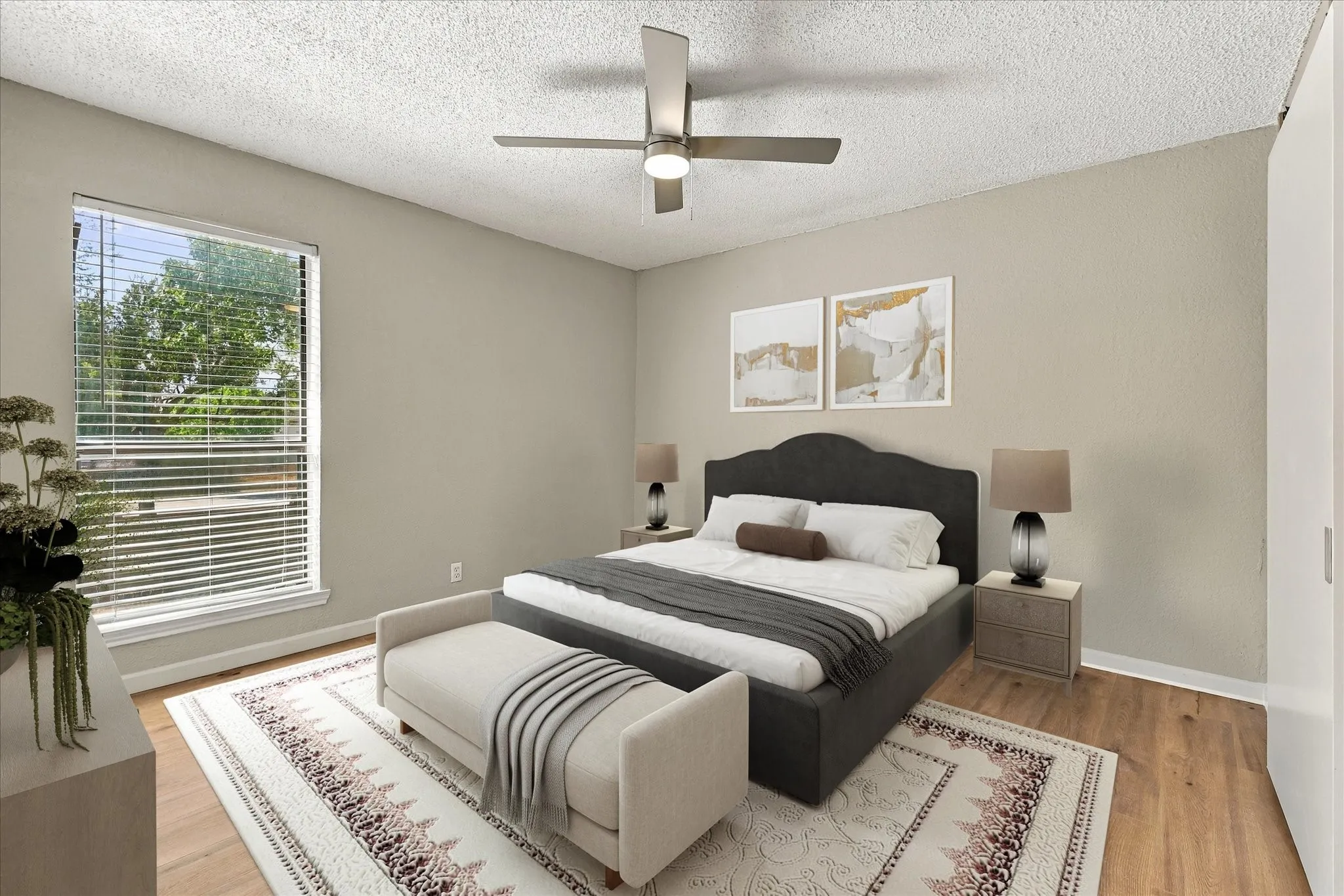 Virtually staged Primary bedroom