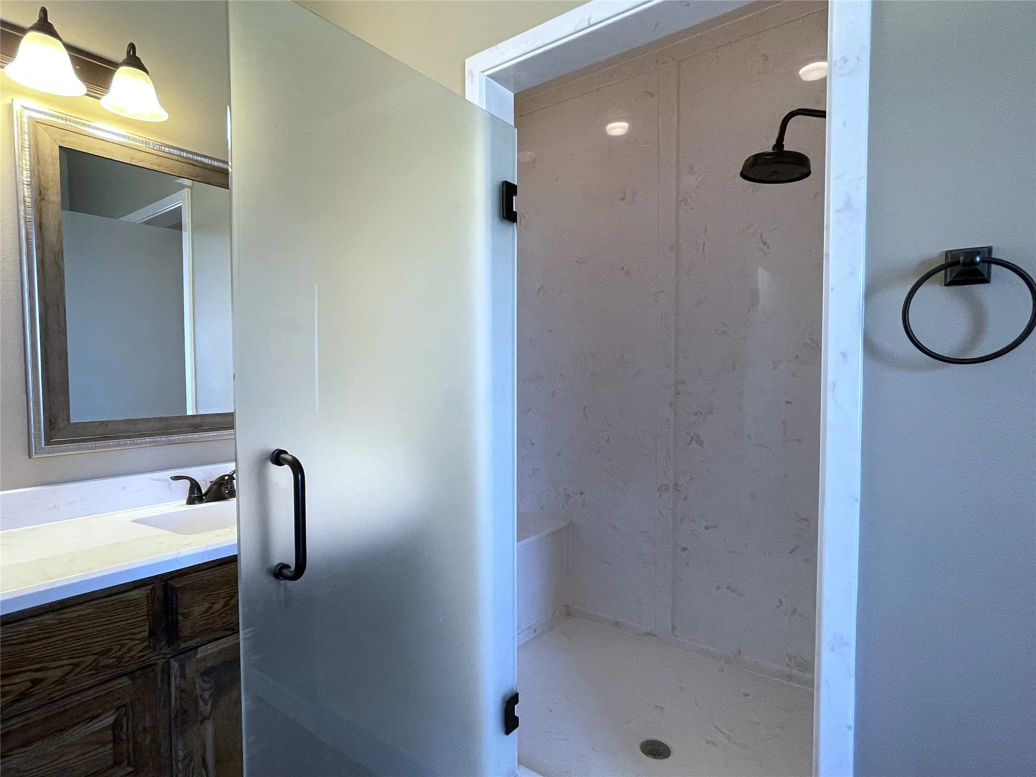 Over Sized Shower with seat & lighting
