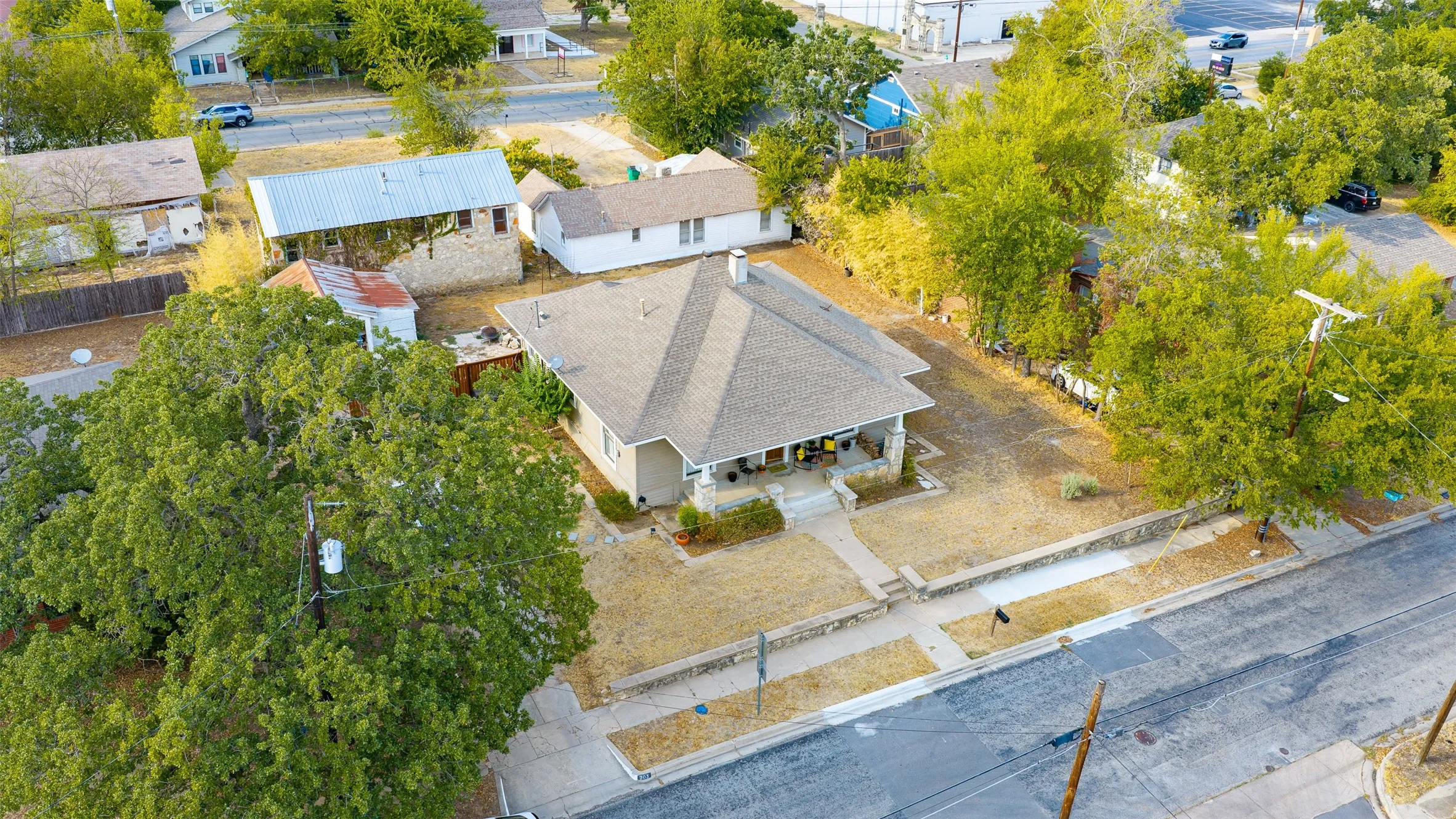 Single-story residence with a gabled roof and a covered front porch
