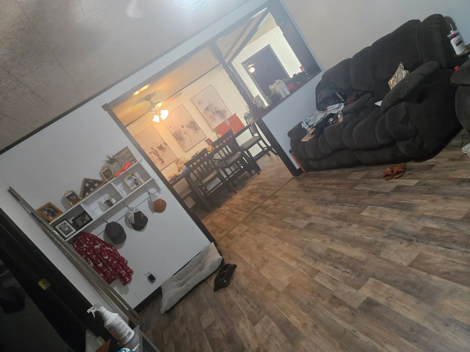 Wood-finish flooring throughout